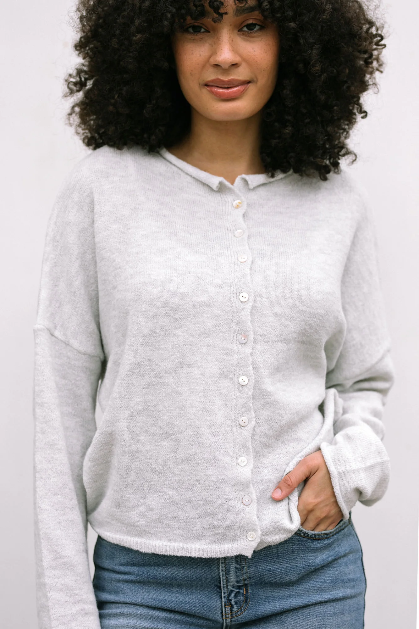 Buttoned Knit Cardigan