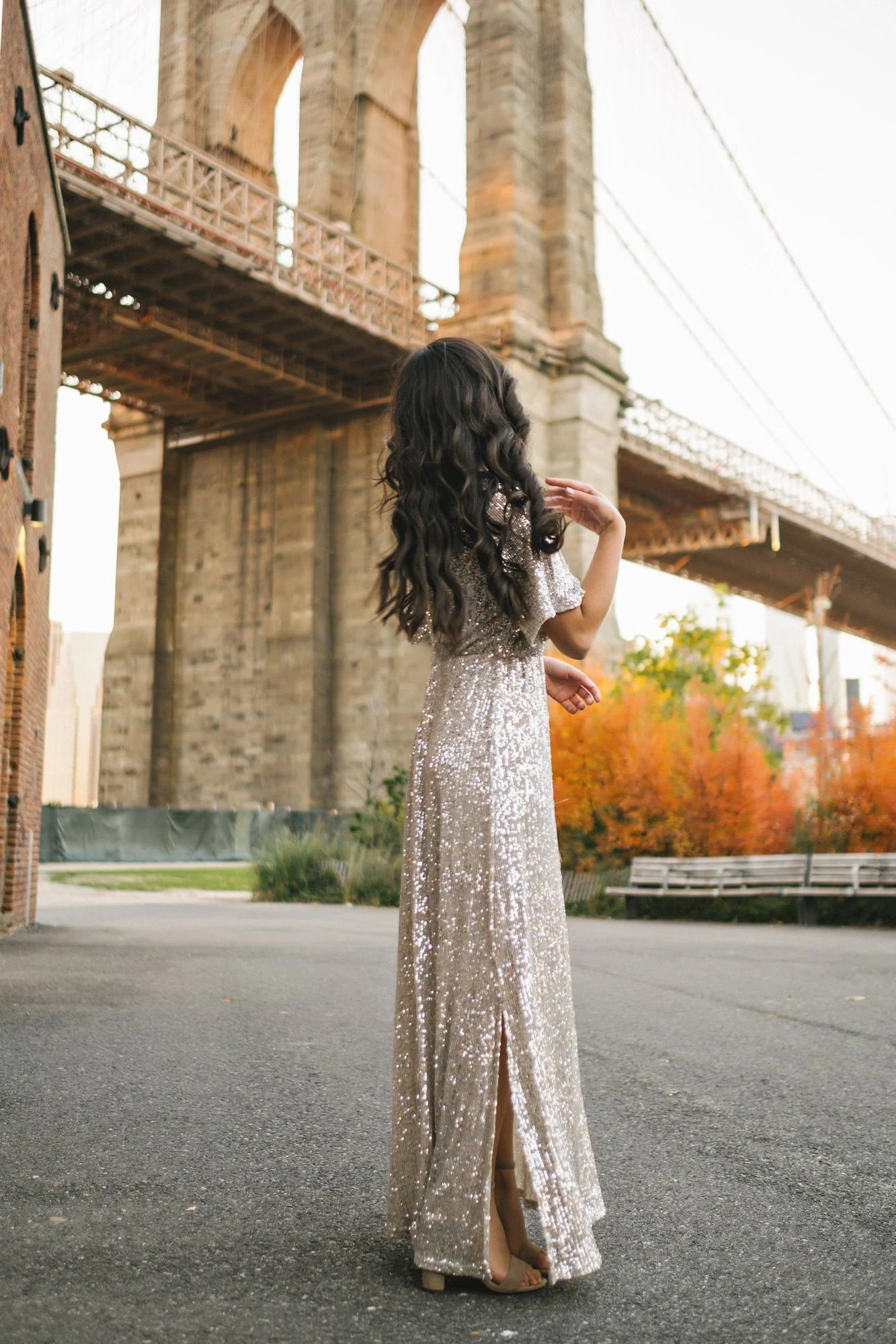 Silver Sequin Maxi Dress