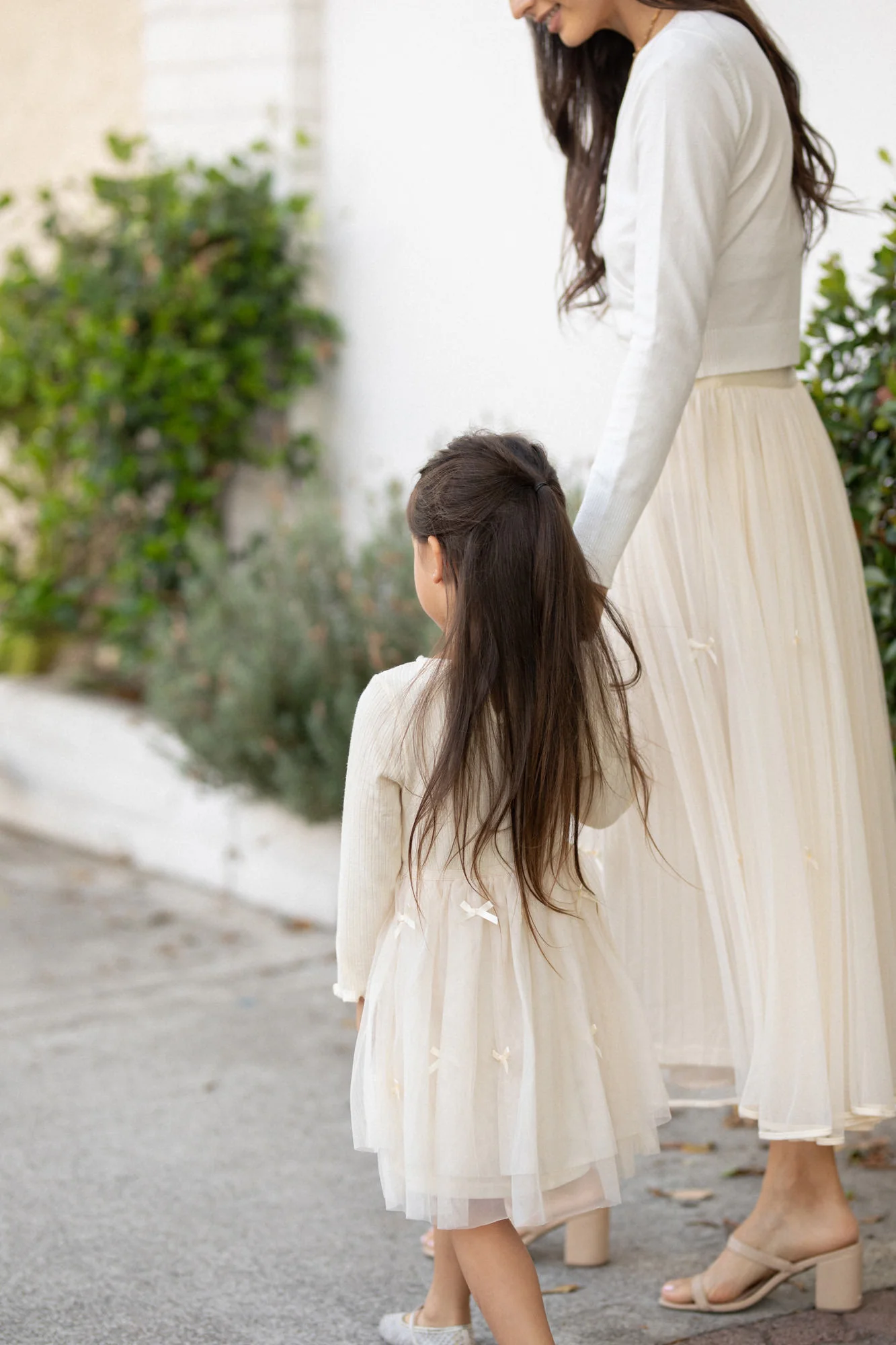 Girls Ribbed Tulle Dress