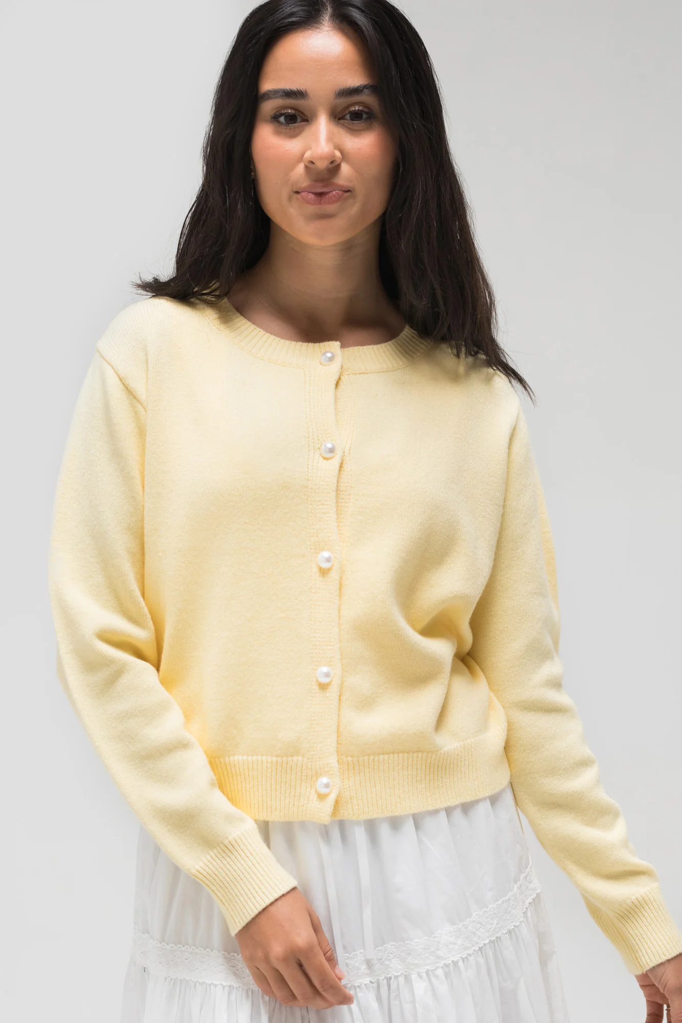 Buttoned Knit Cardigan