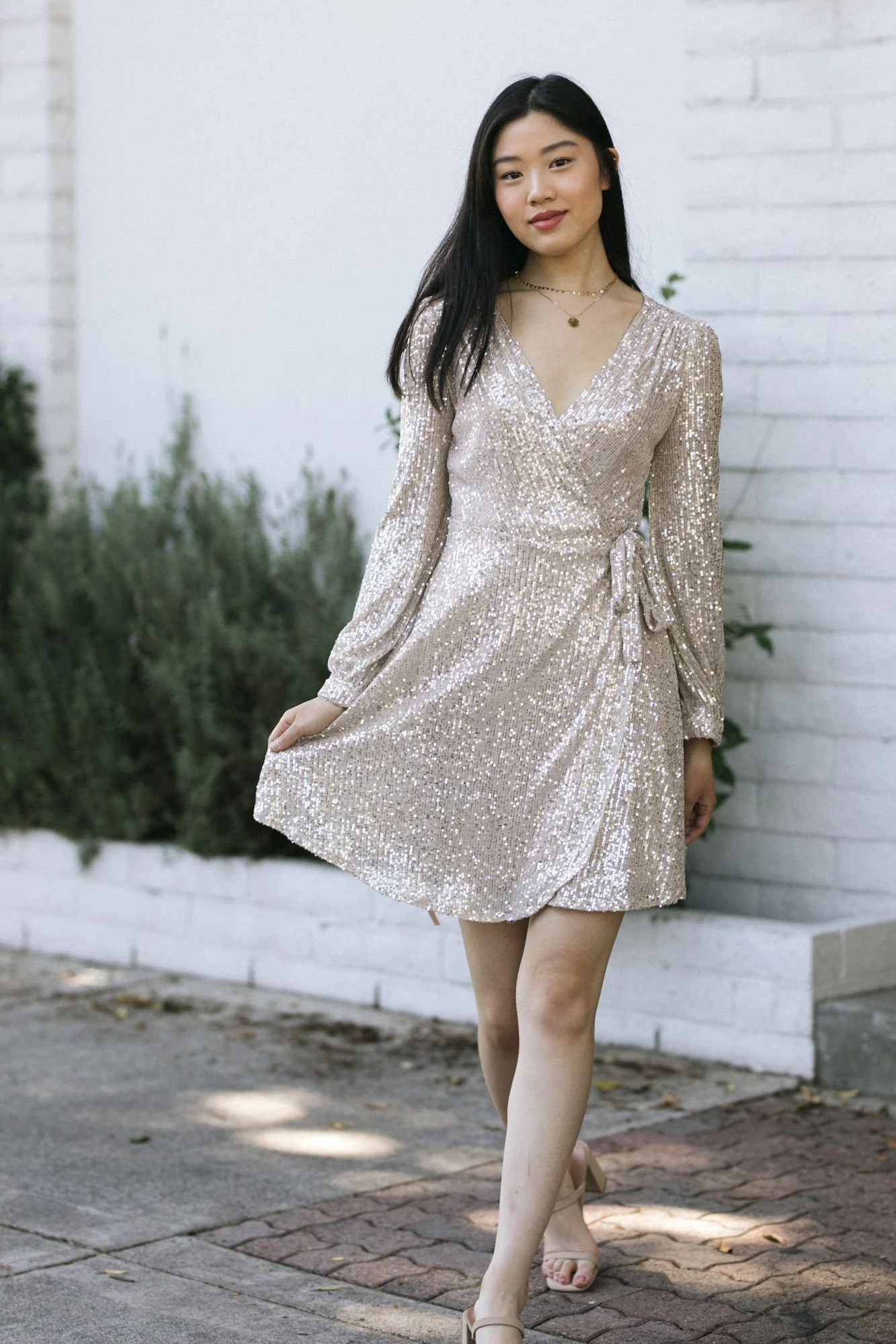 Sequin Wrap Dress