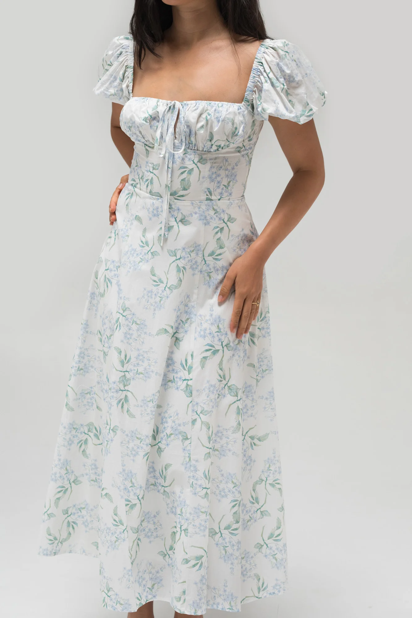 Puff Sleeve Midi Dress