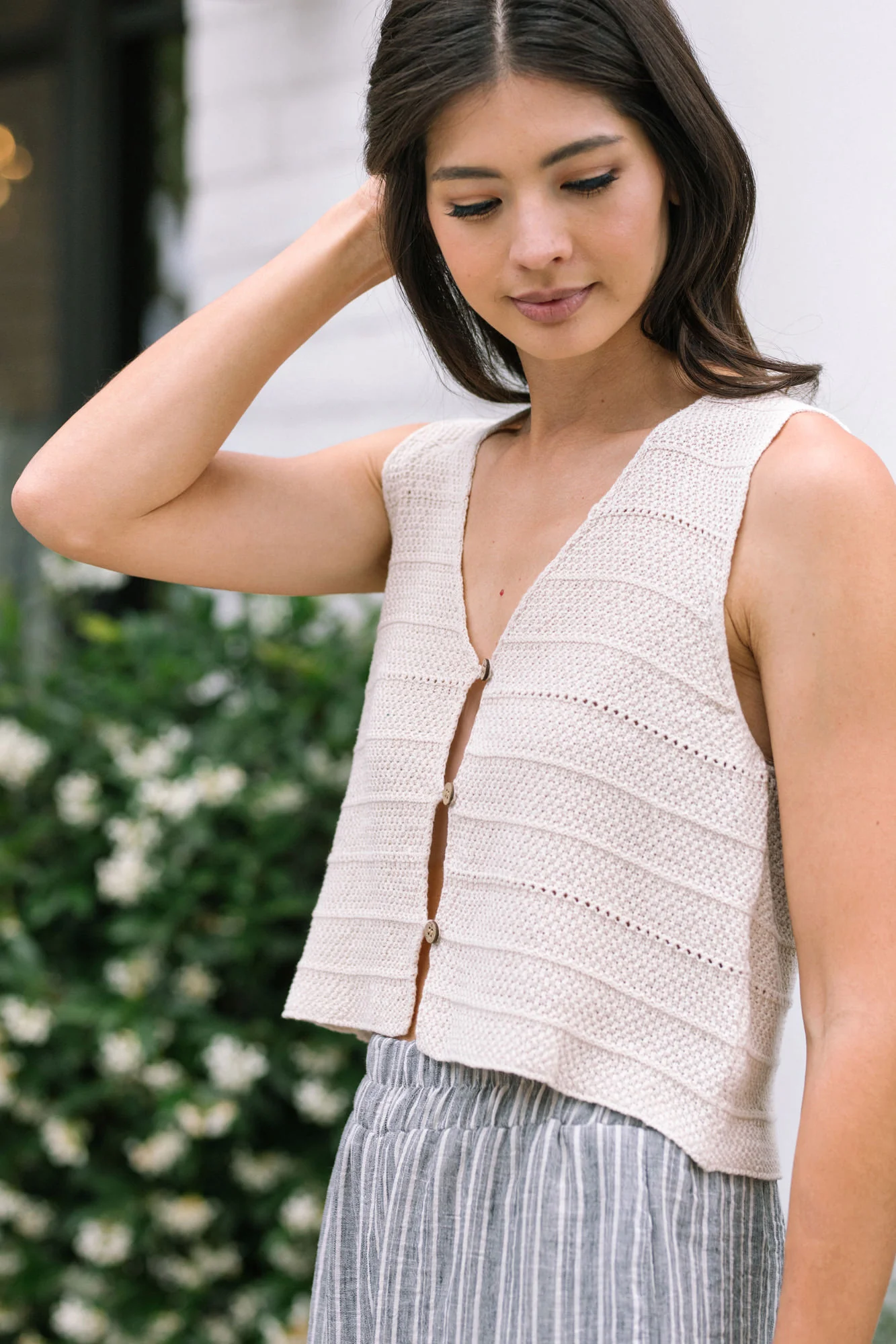 Dina Buttoned Knit Tank
