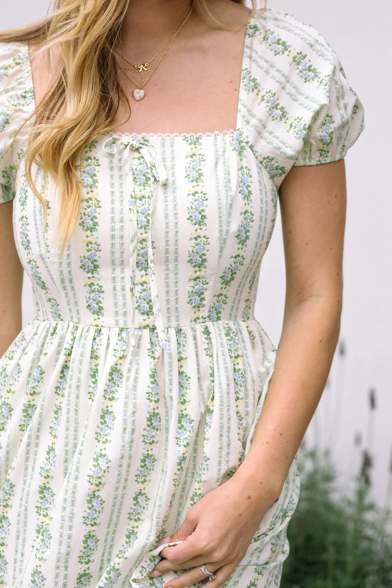 Elaine Floral Striped Dress