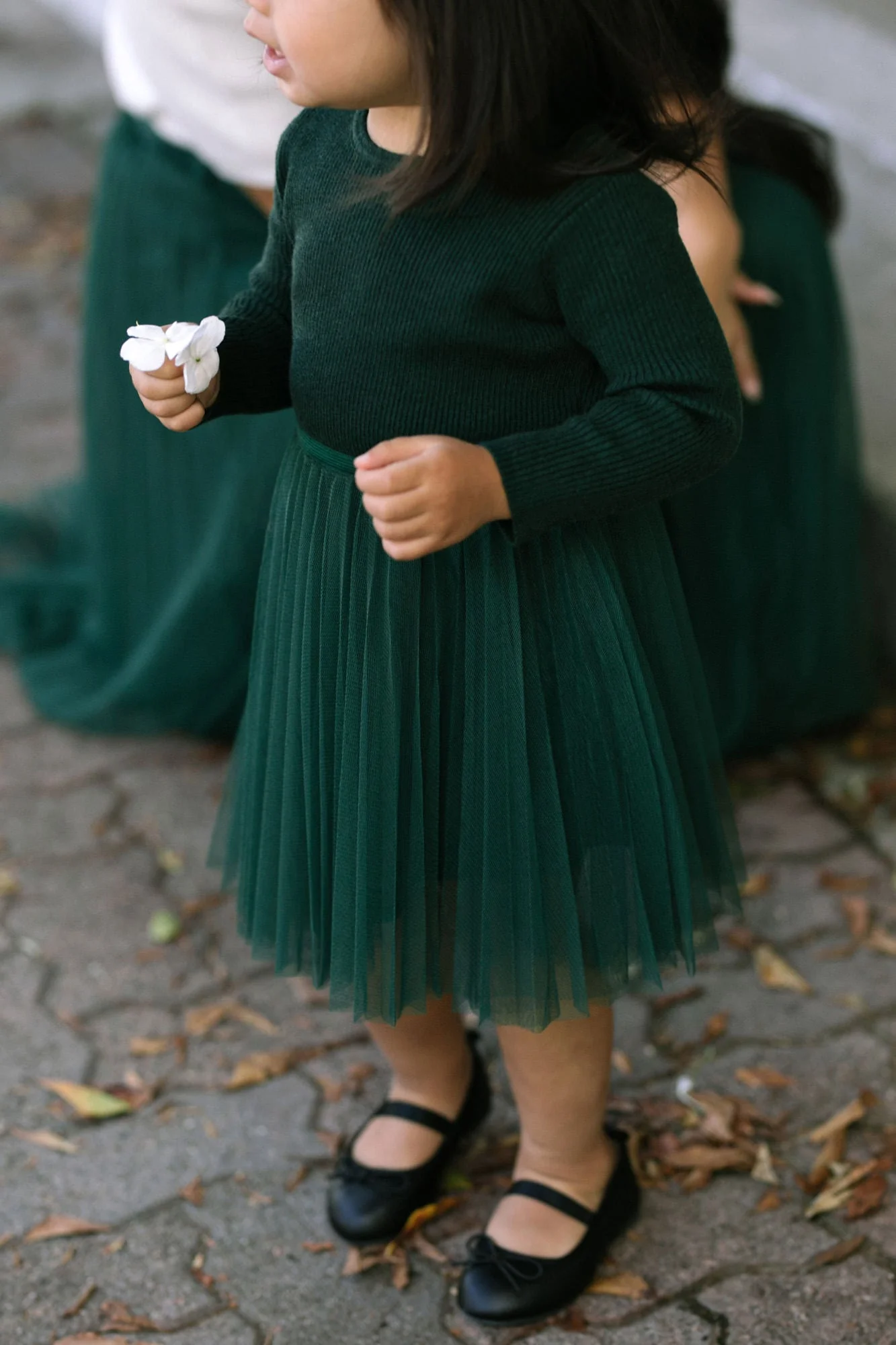Girls Ribbed Tulle Dress