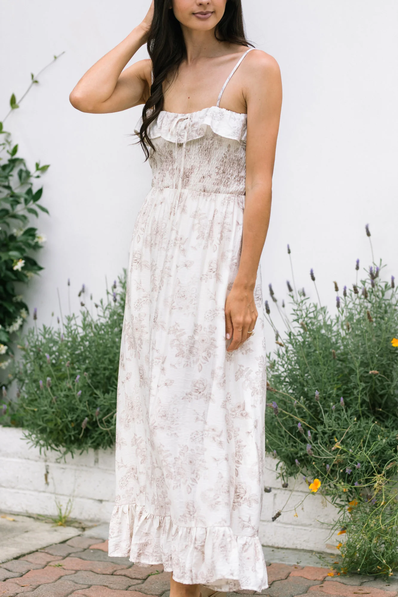 Smocked Floral Dress