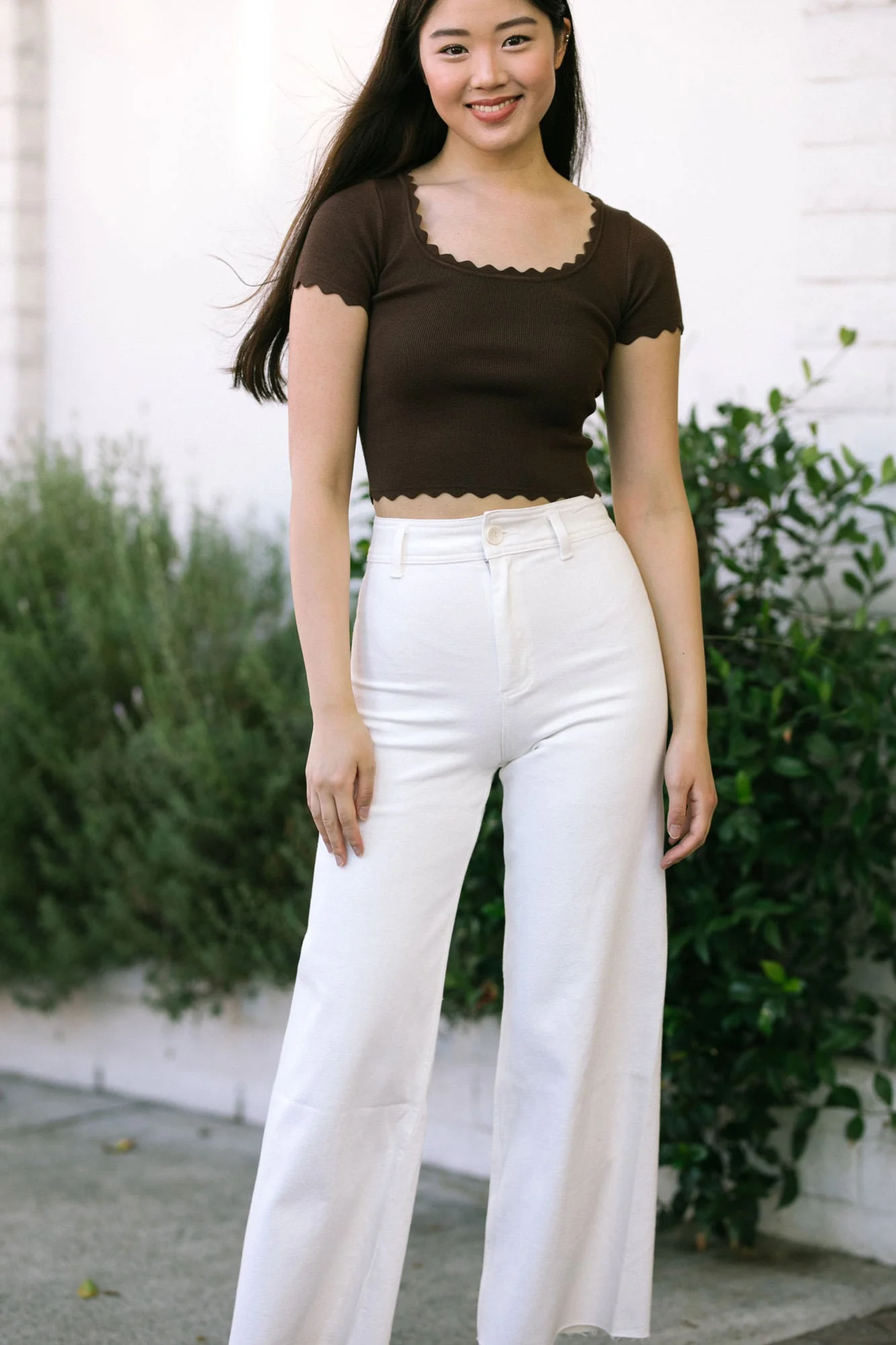 Scalloped Cropped Top