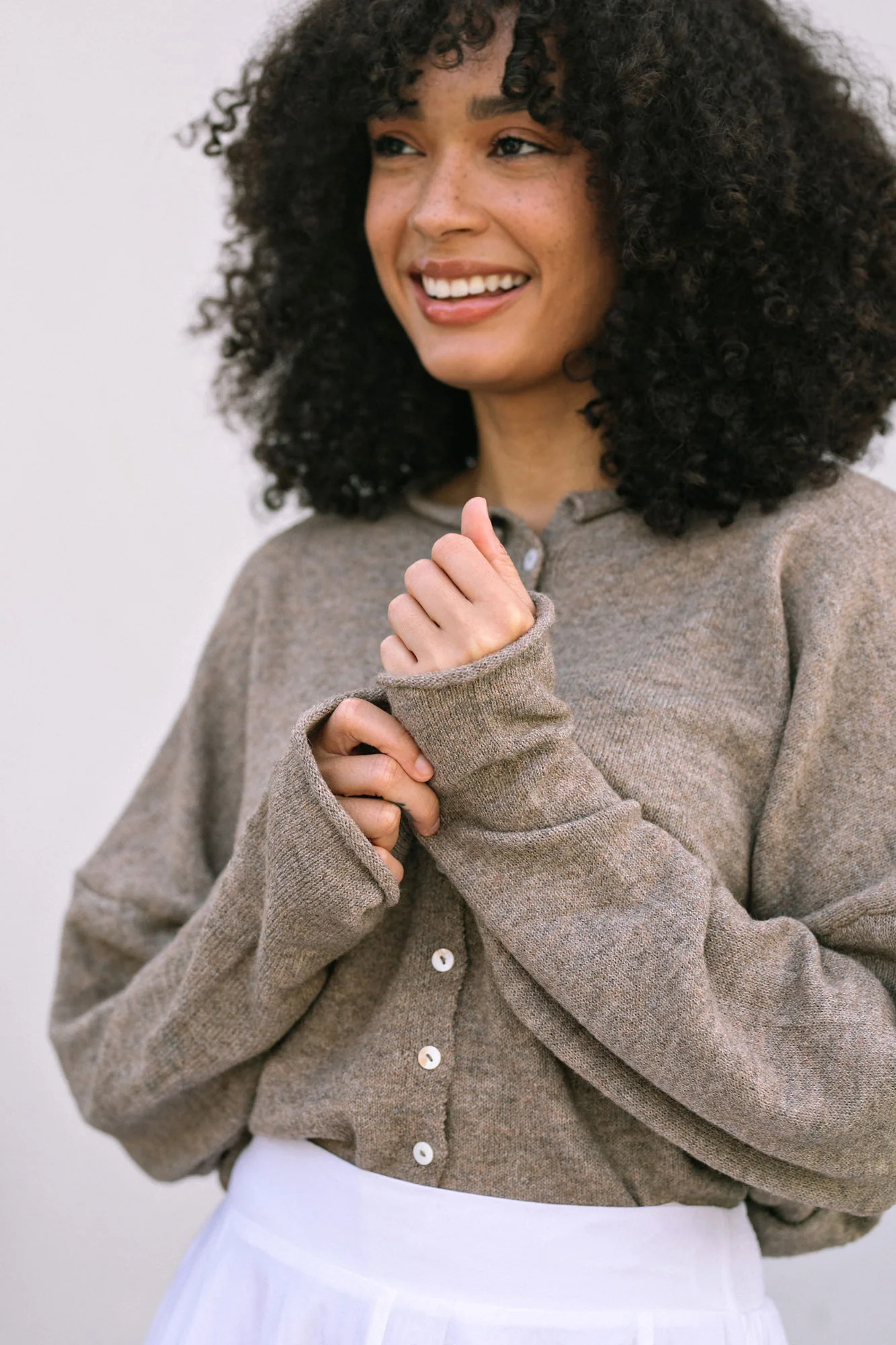 Buttoned Knit Cardigan