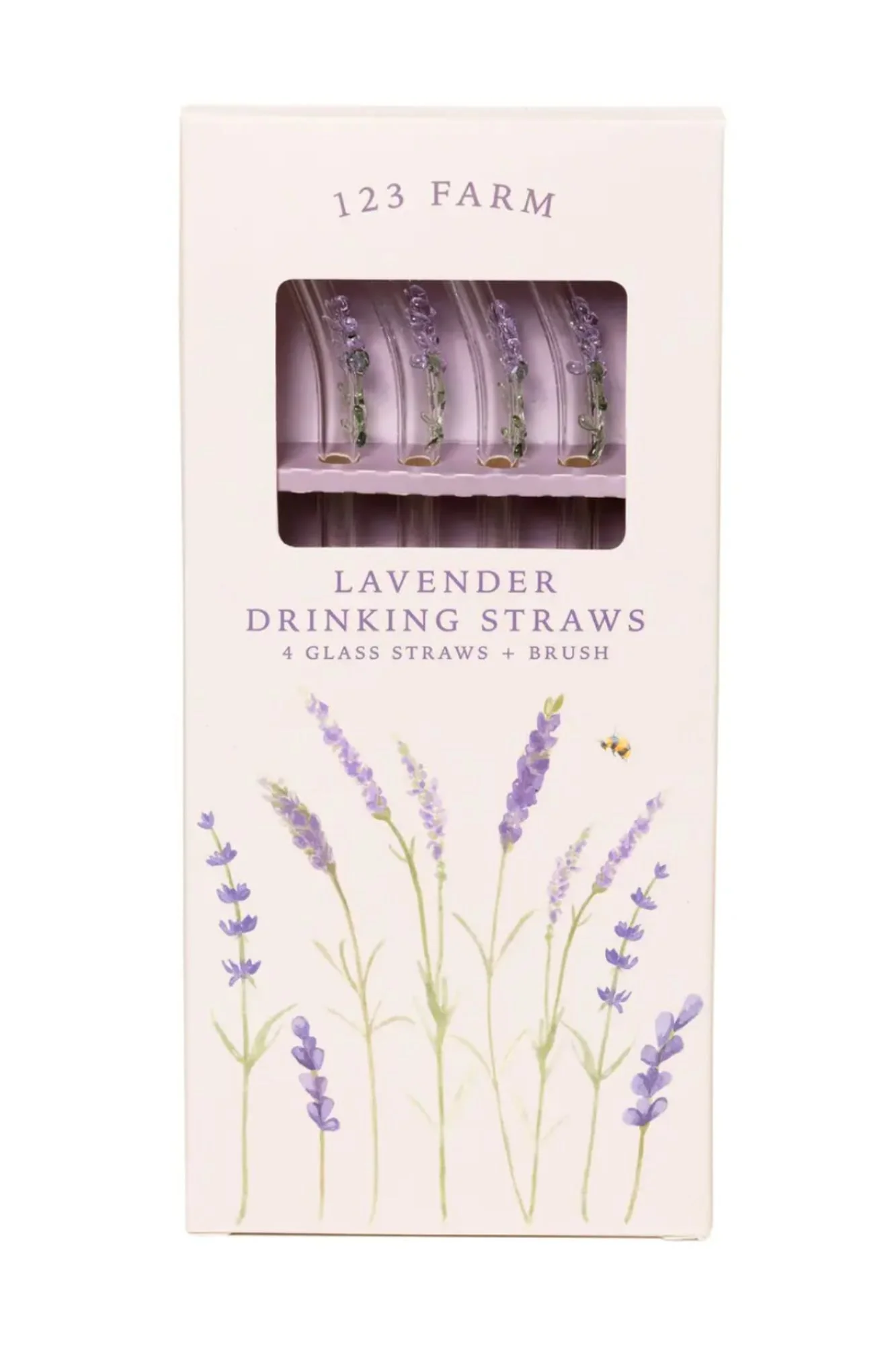 Lavender Glass Drinking Straws
