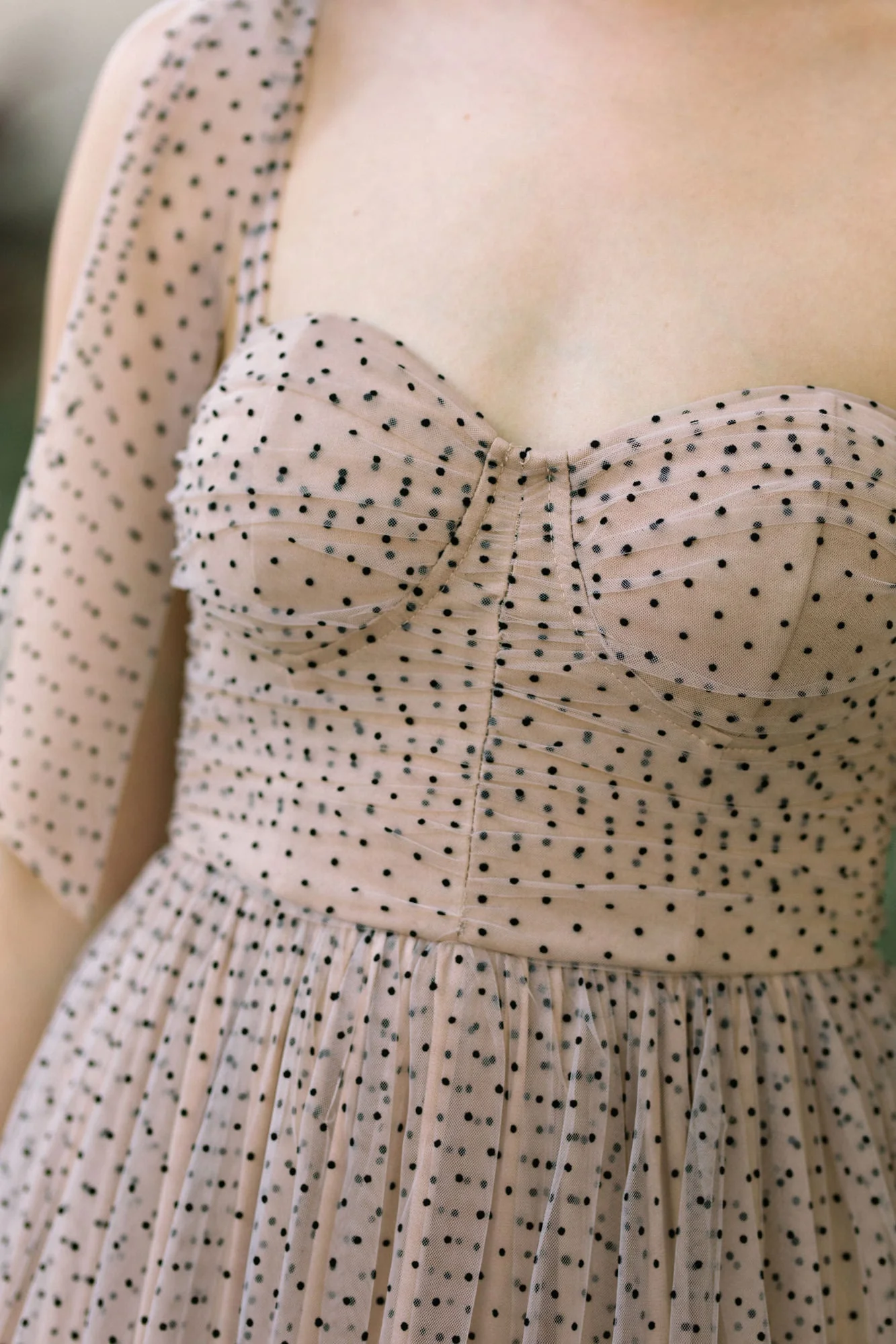 Dotted Tulle Maxi Dress