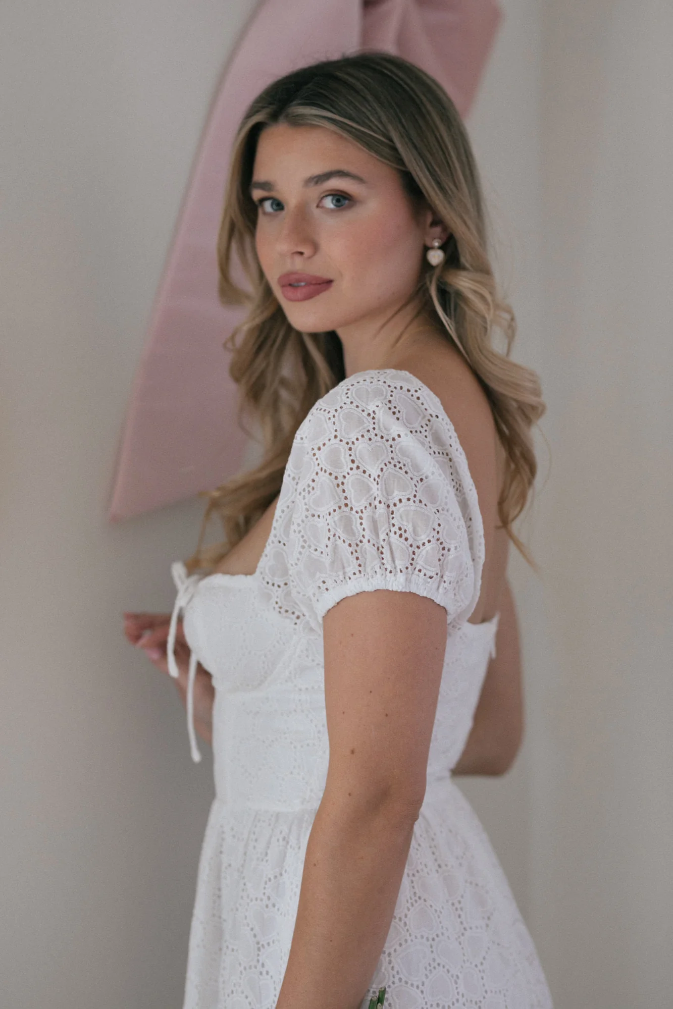 Charming Sweetheart Eyelet Dress