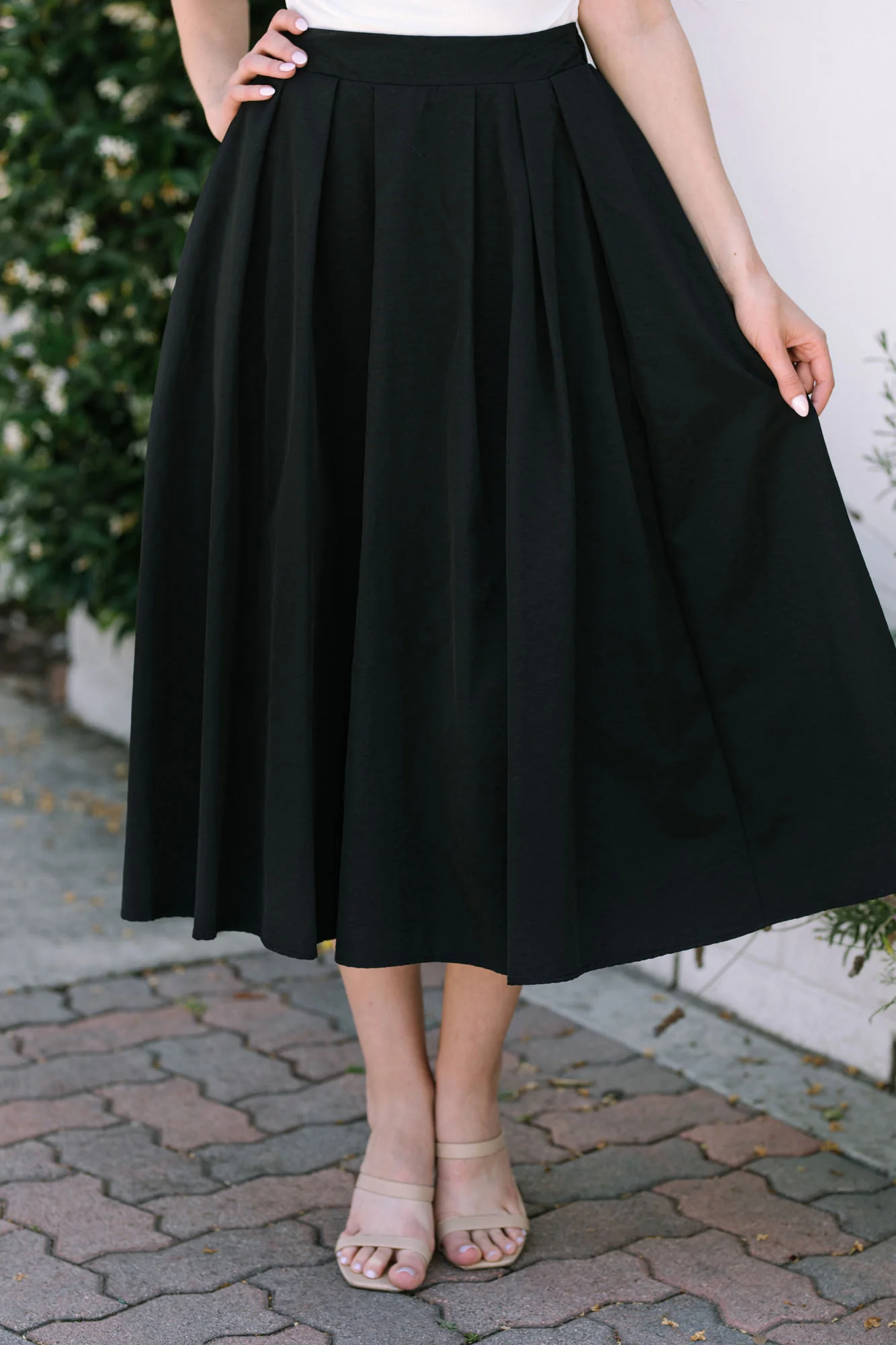Pleated Midi Skirt