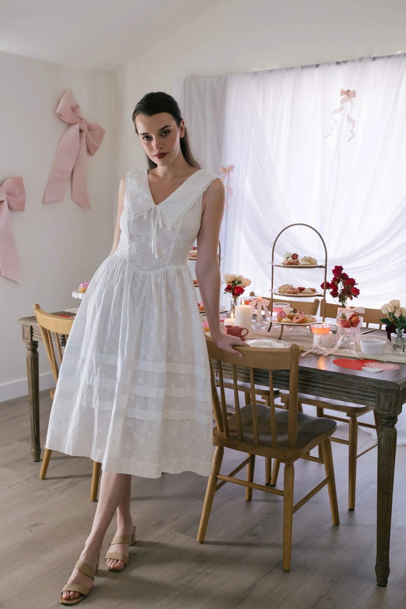 Embroidered Midi Dress