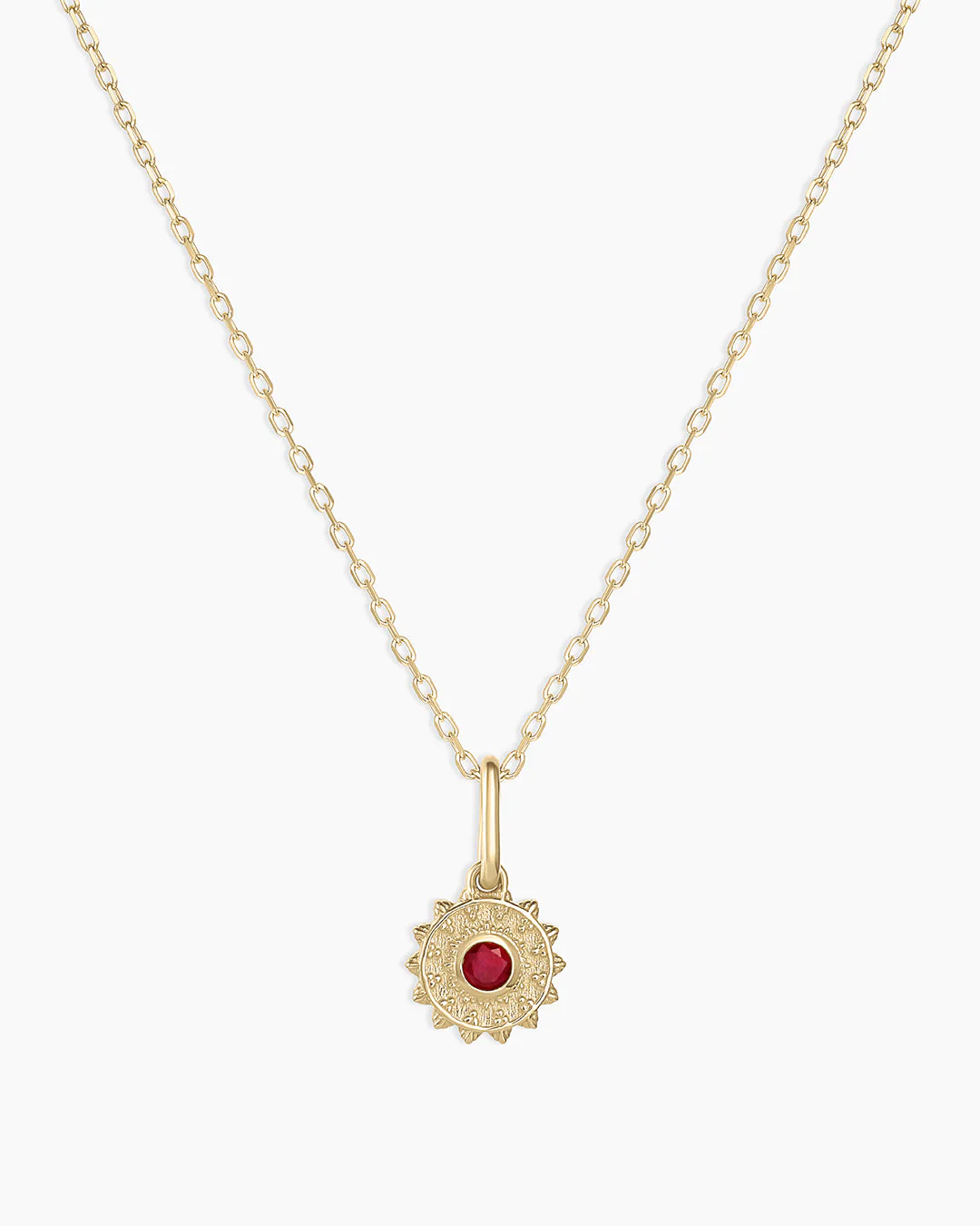 Sun Birthstone Charm Necklace