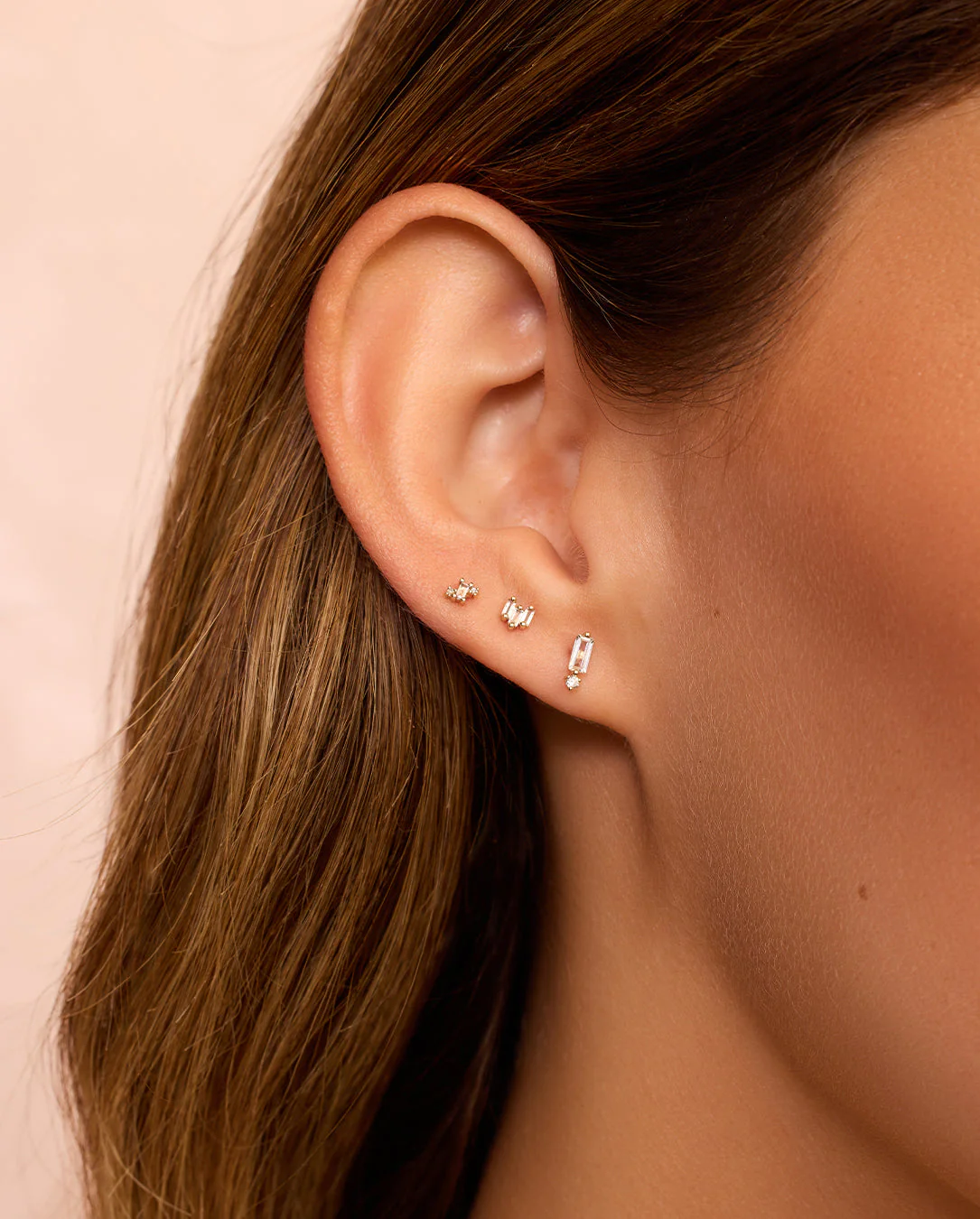 Diamond and White Sapphire Amara Cluster Single Stud