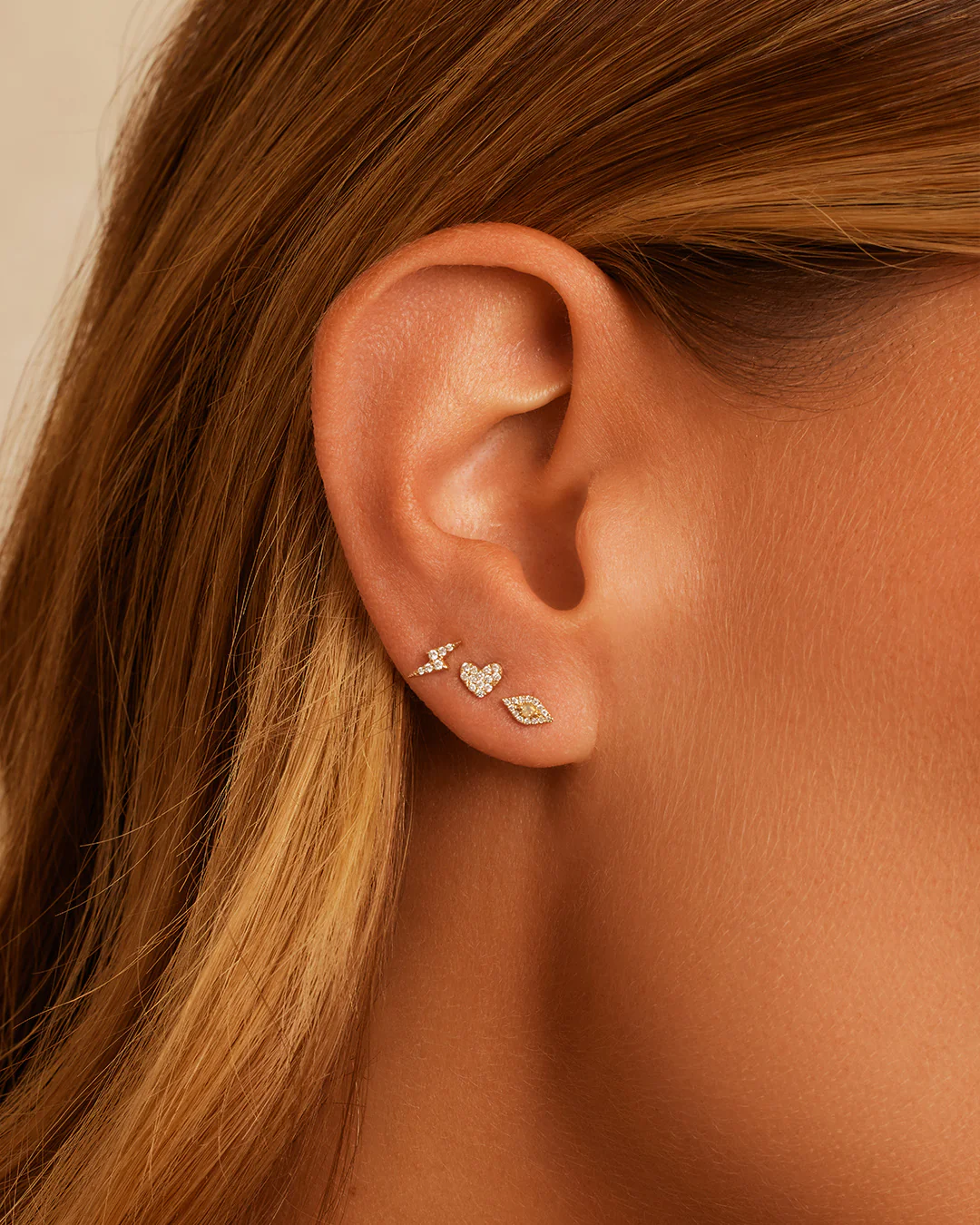 Diamond Evil Eye Single Stud