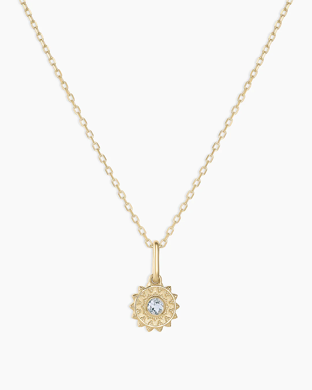 Sun Birthstone Charm Necklace