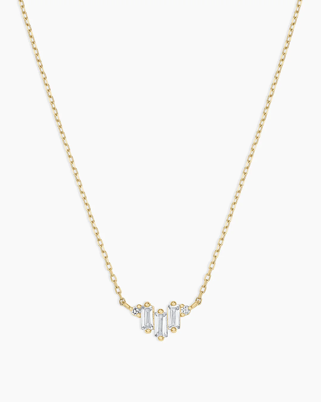 Diamond and White Sapphire Amara Trio Necklace