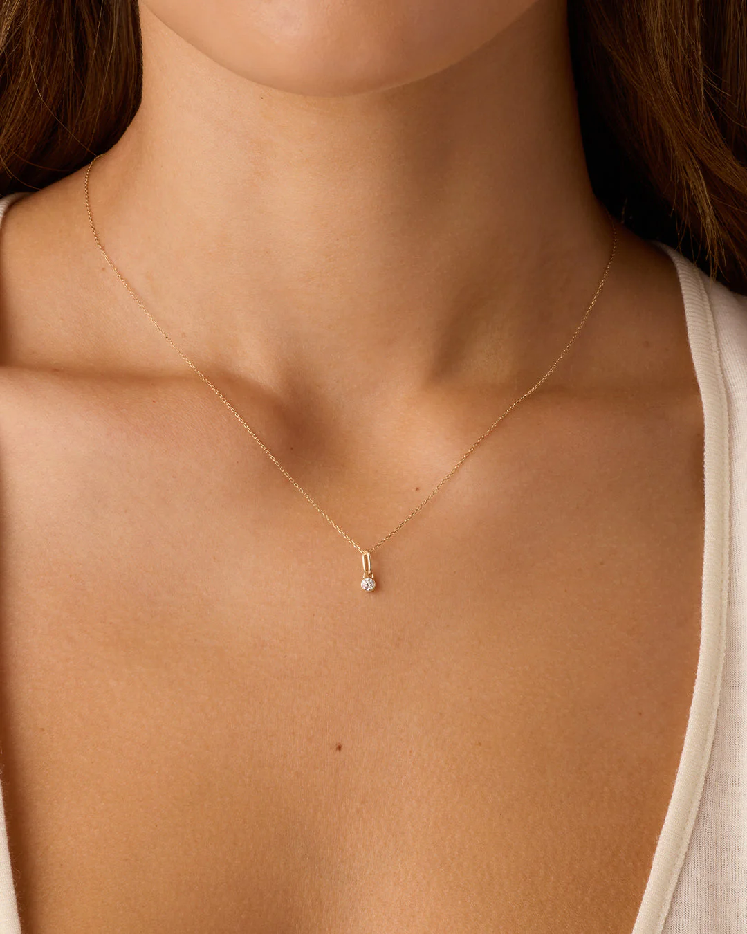 Lab Grown Diamond Halo Charm Necklace