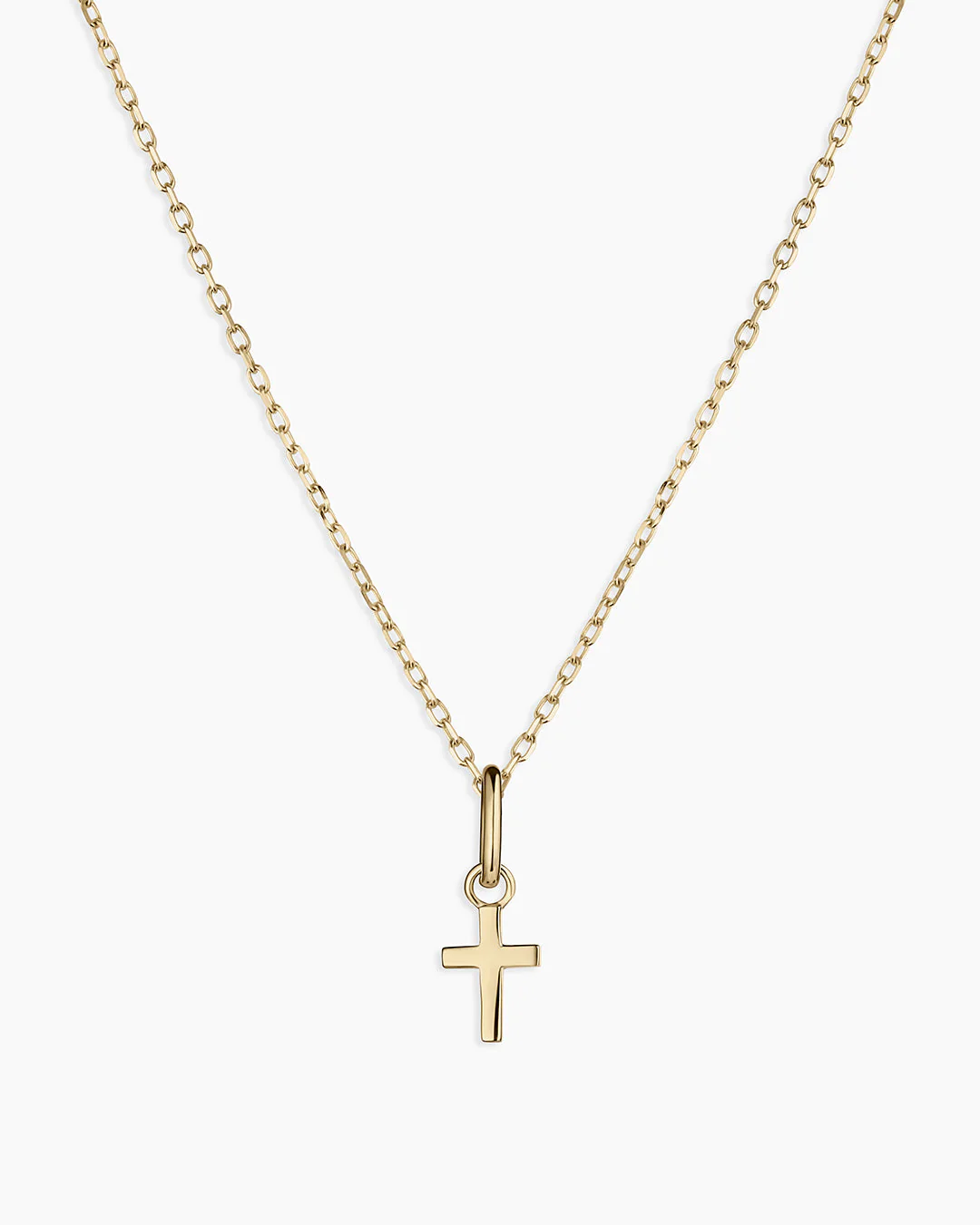 14k Gold Cross Charm Necklace