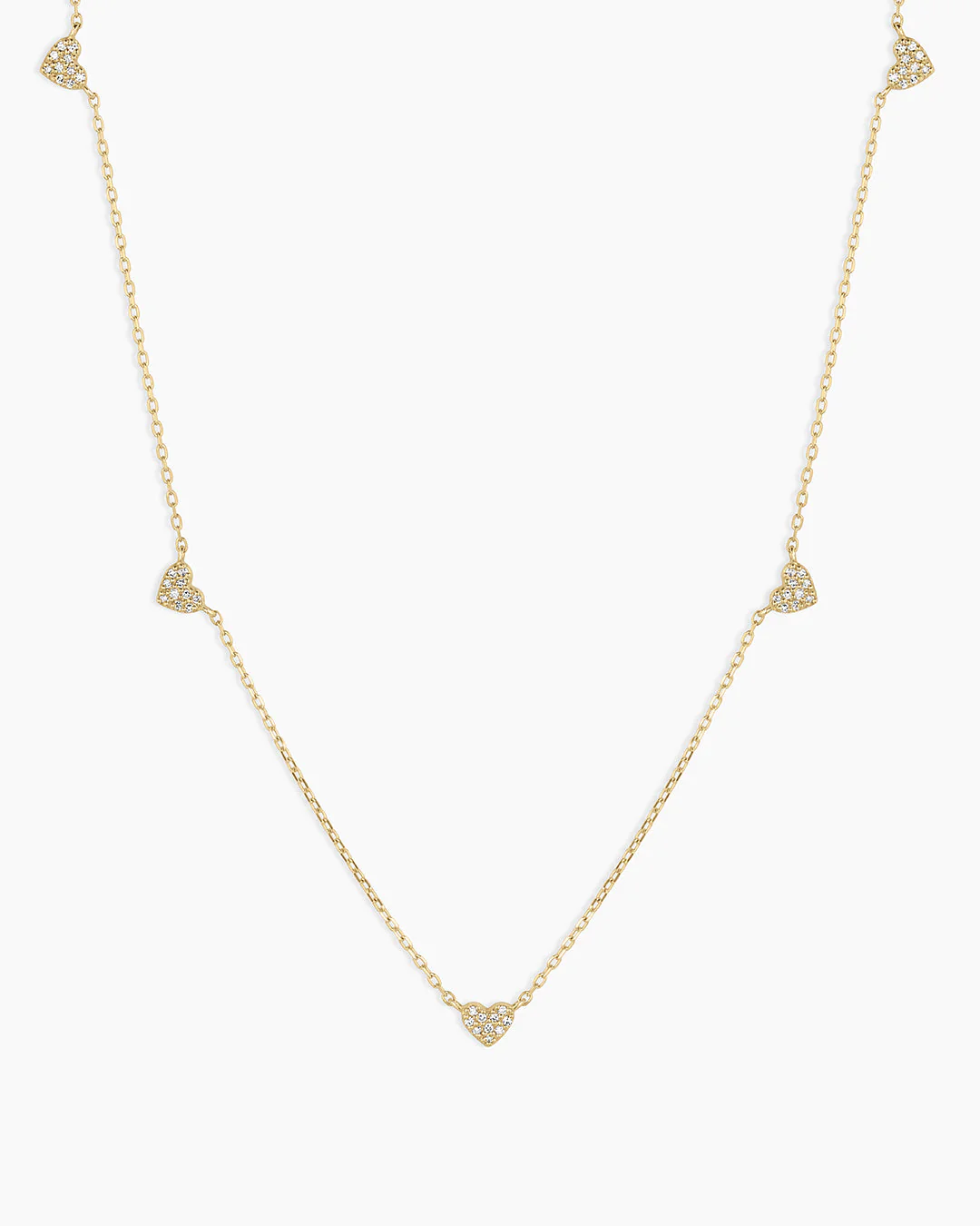 Diamond Pavé 5 Heart Necklace