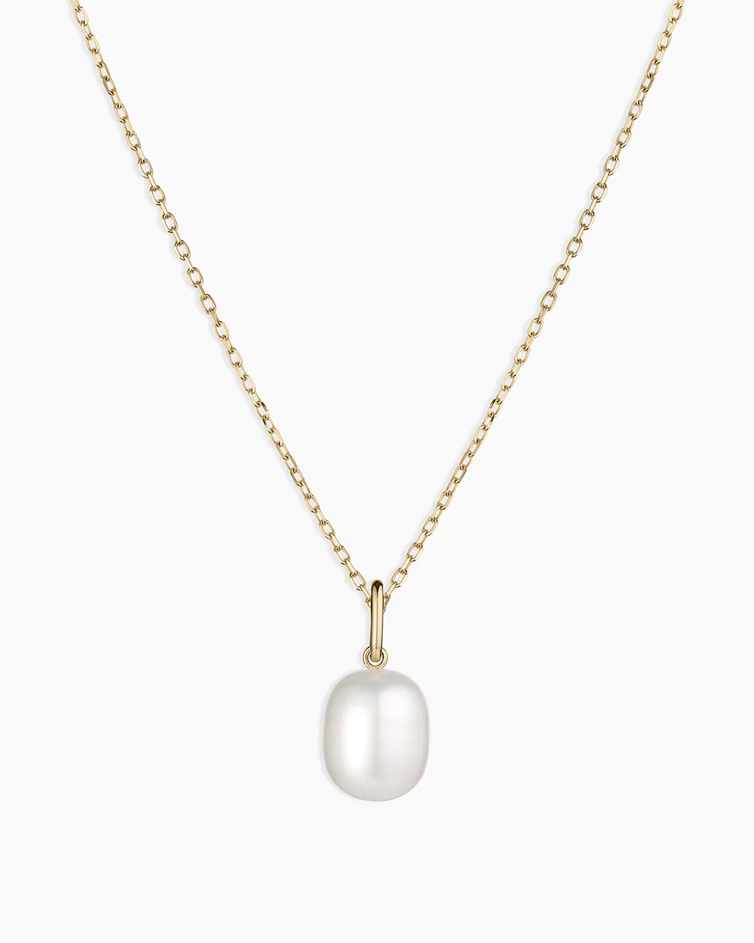 14k Gold Pearl Charm Necklace