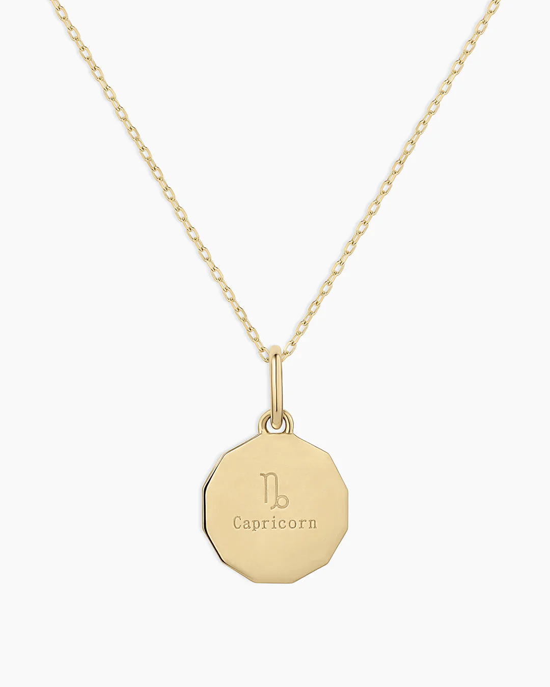 Diamond Zodiac Coin Charm Necklace
