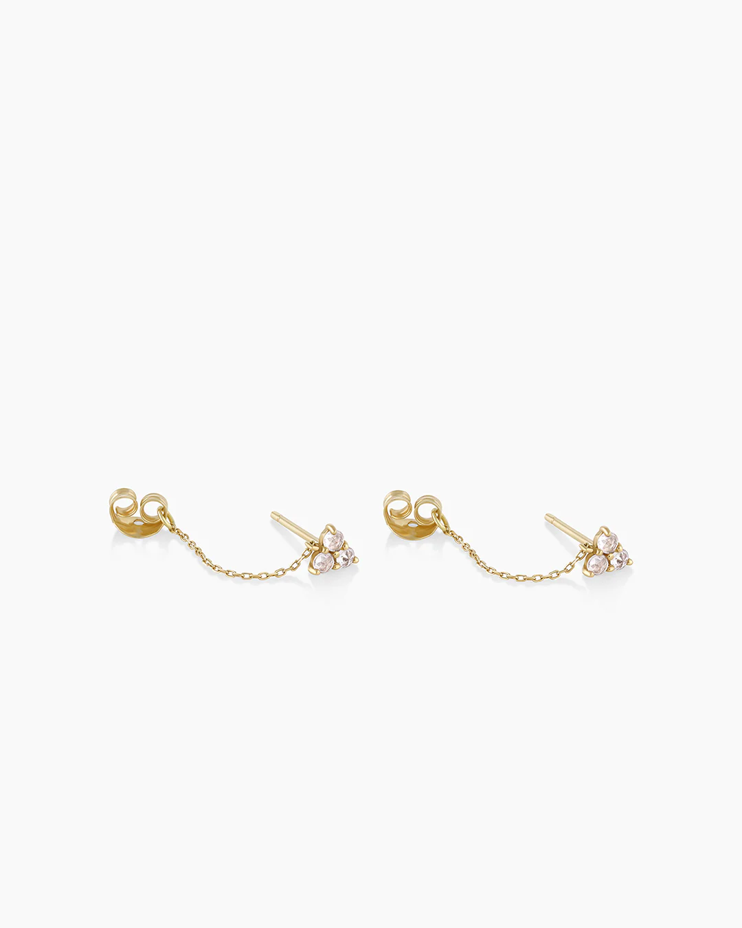 White Sapphire Chain Huggies