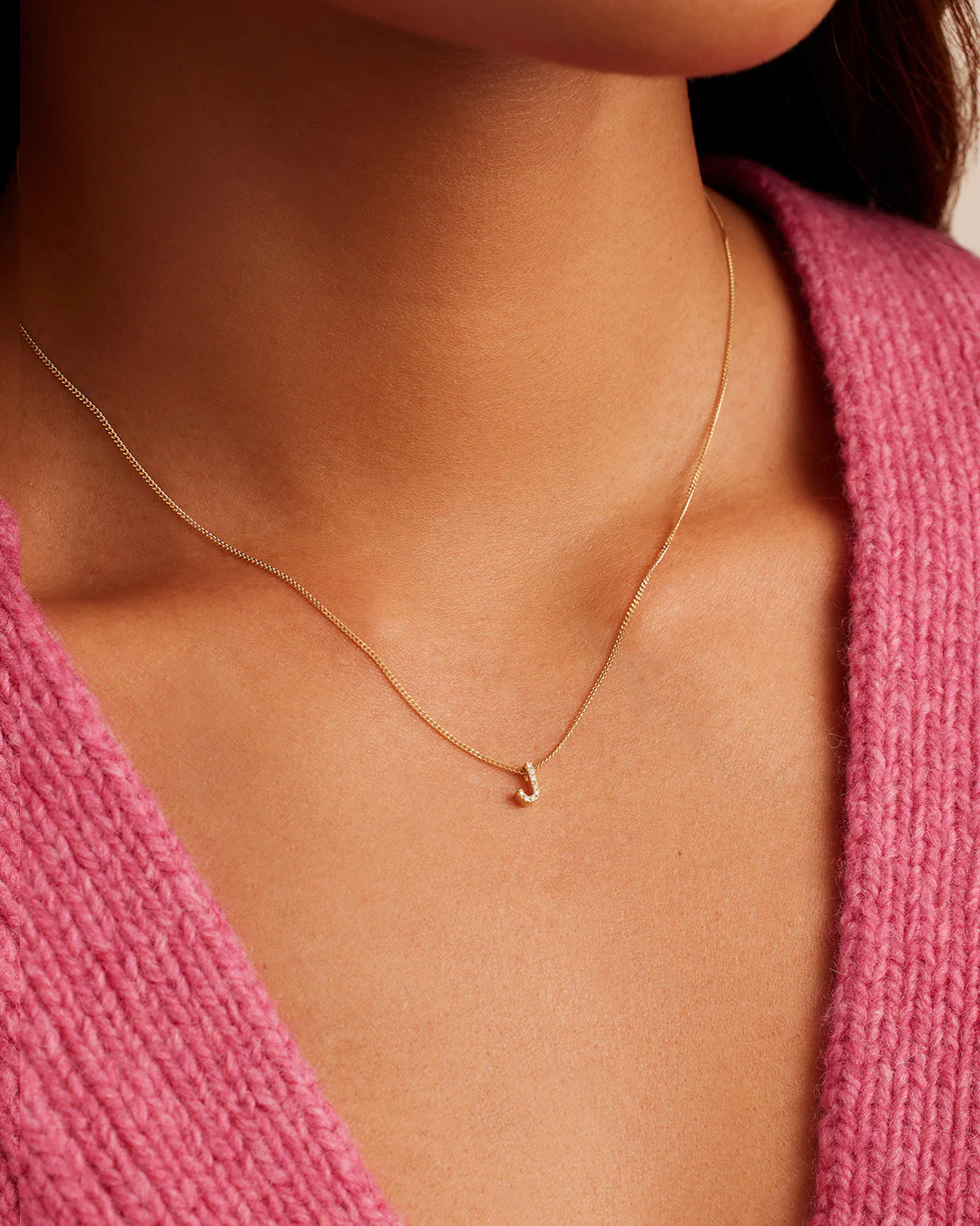 Diamond Alphabet Necklace