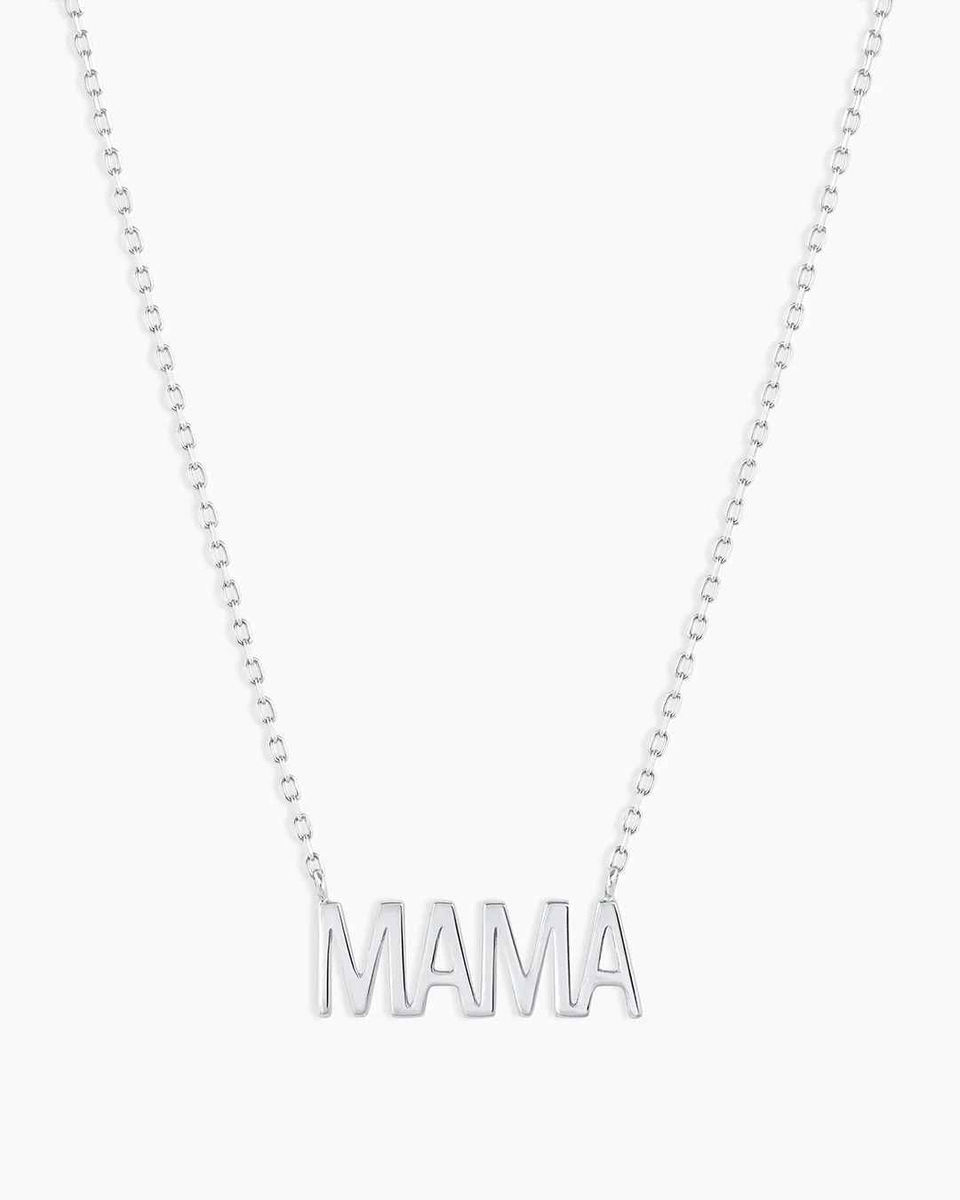 14k White Gold Mama Necklace