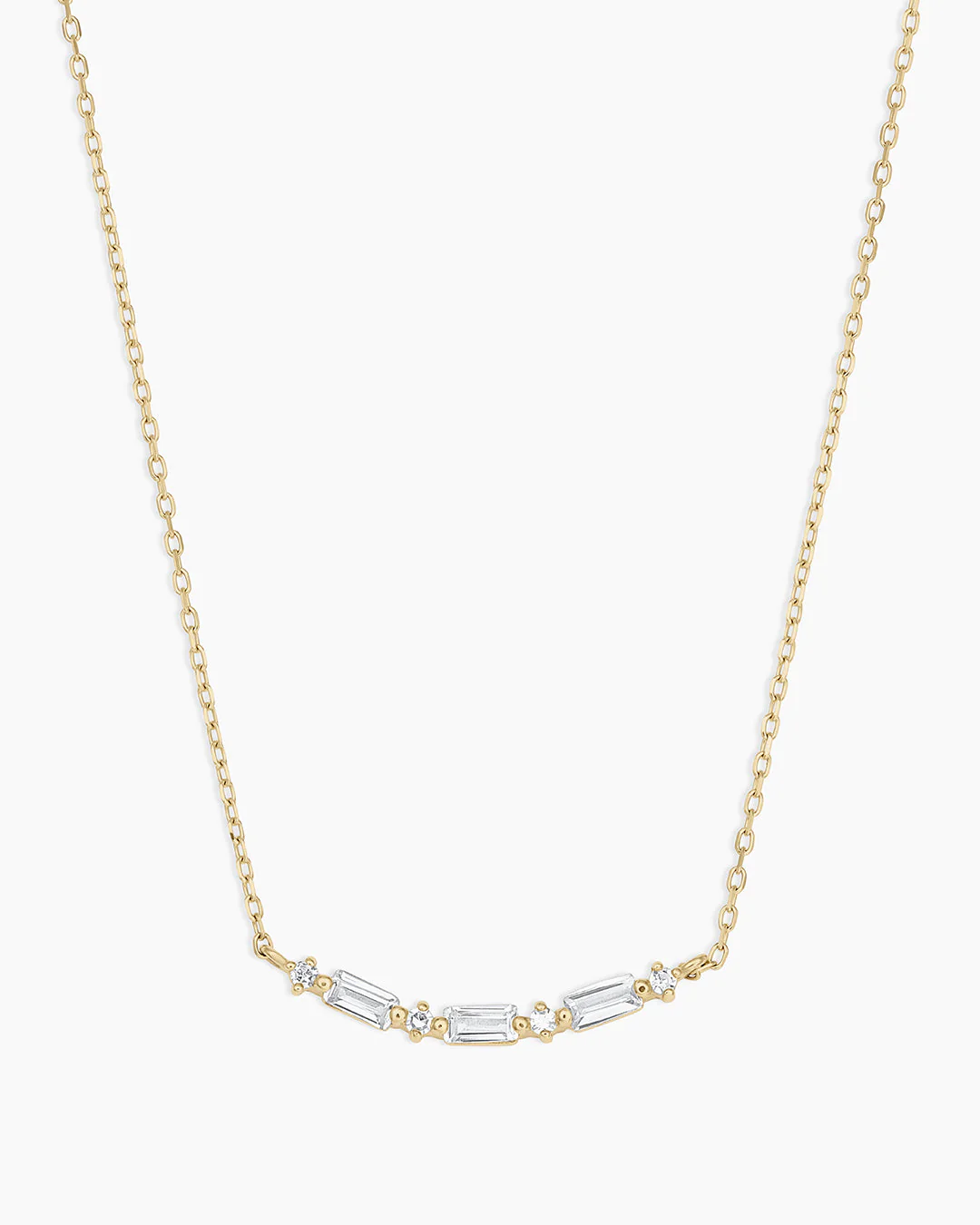 Diamond and White Sapphire Amara Row Necklace