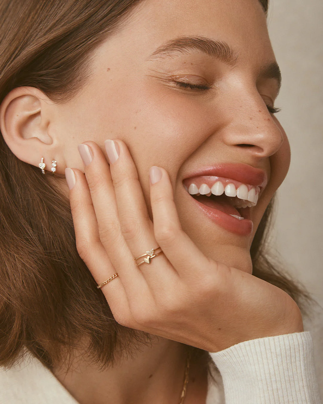 Lab Grown Diamond Heart Huggies