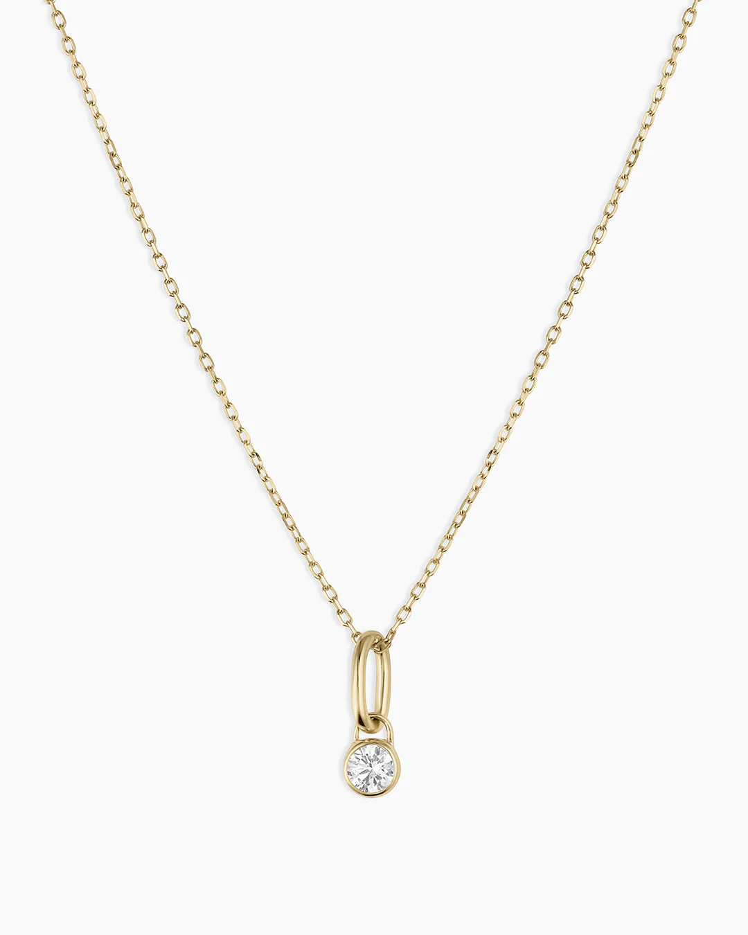 Lab Grown Diamond Halo Charm Necklace