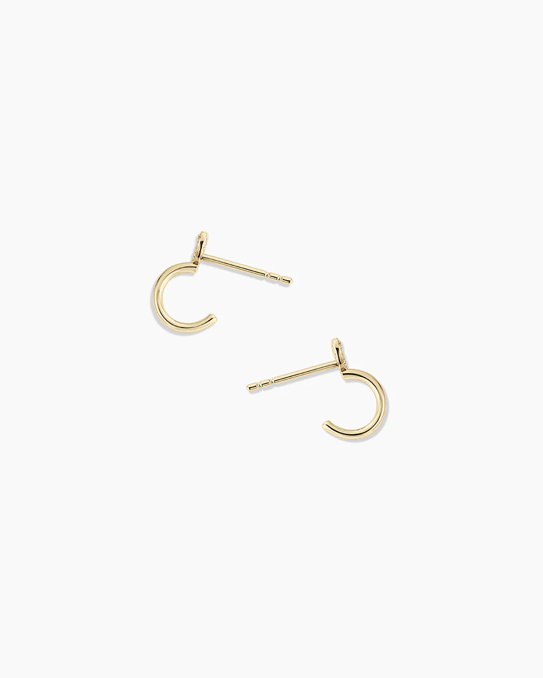 Diamond Heart Stud Huggies