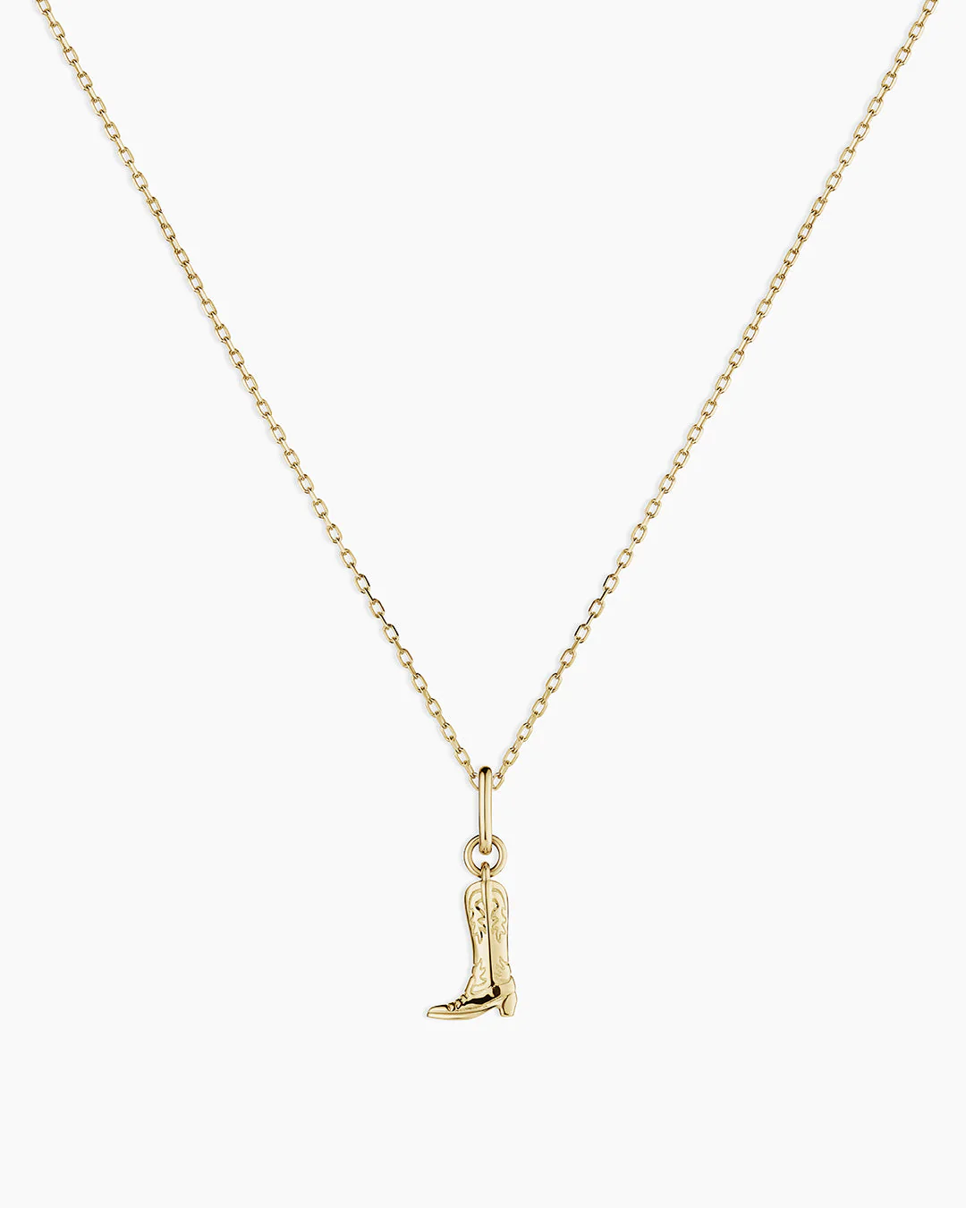 14k Gold Cowboy Boot Charm Necklace