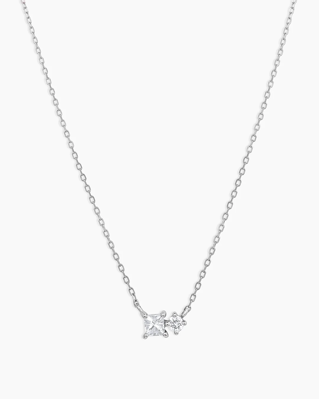 Diamond and White Sapphire Necklace