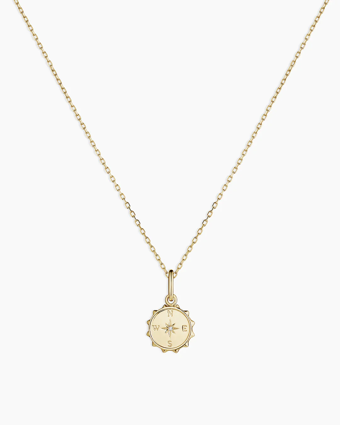 Diamond Compass Charm Necklace