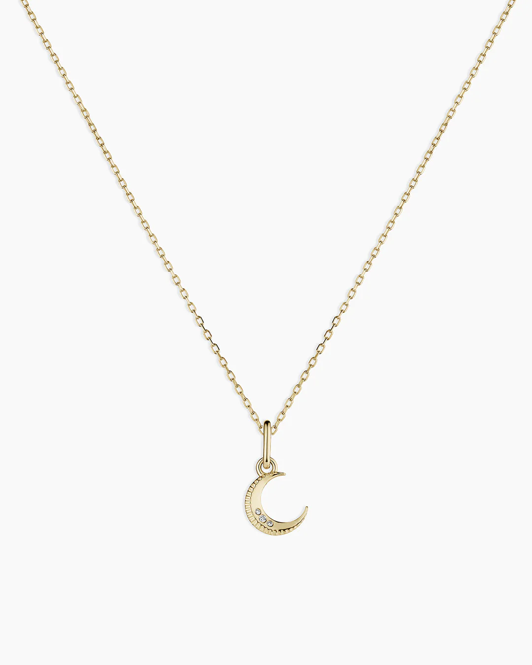 Diamond Crescent Charm Necklace