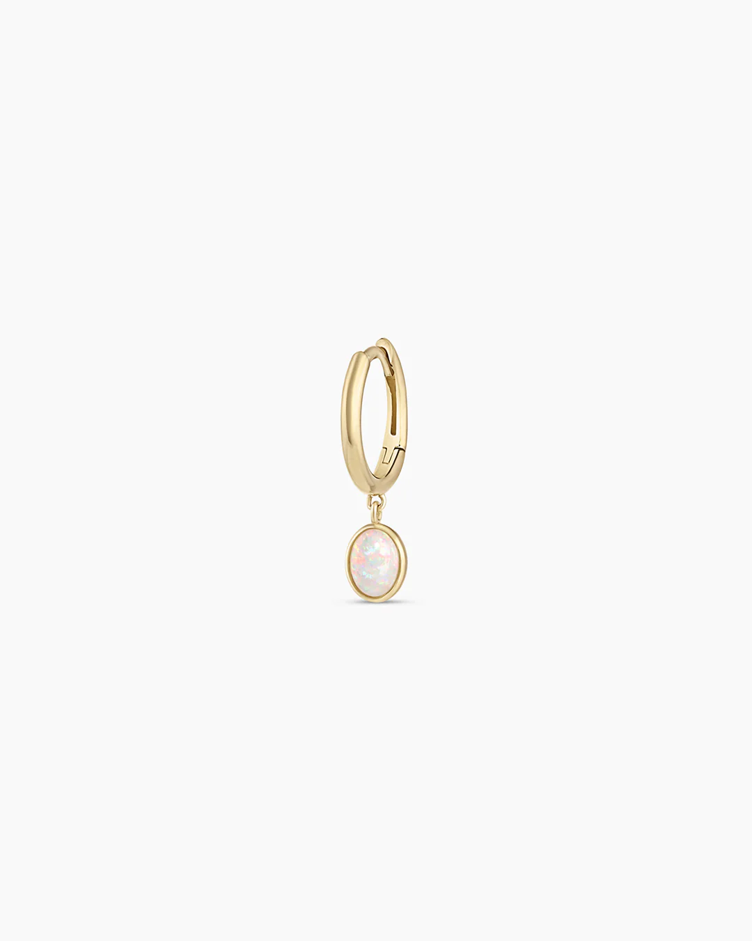 Opal Oval Single Huggie