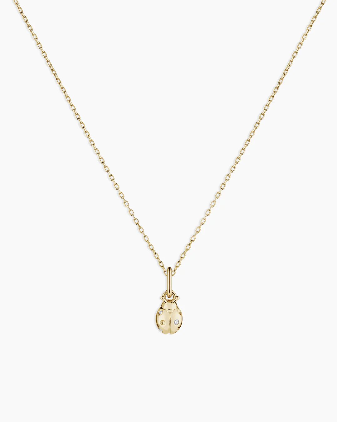 Diamond Ladybug Charm Necklace