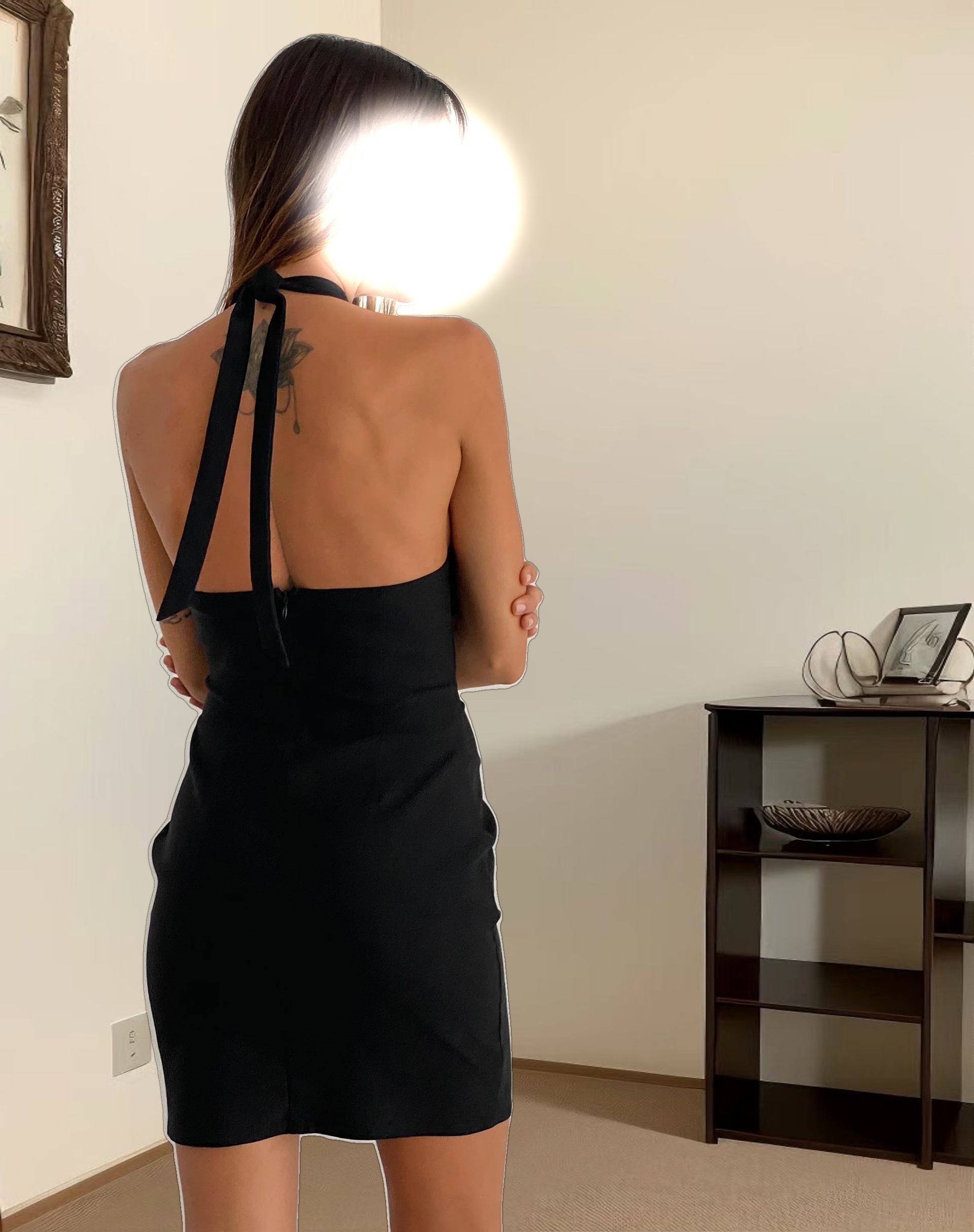 Parvat Bow Detail Halterneck Mini Dress