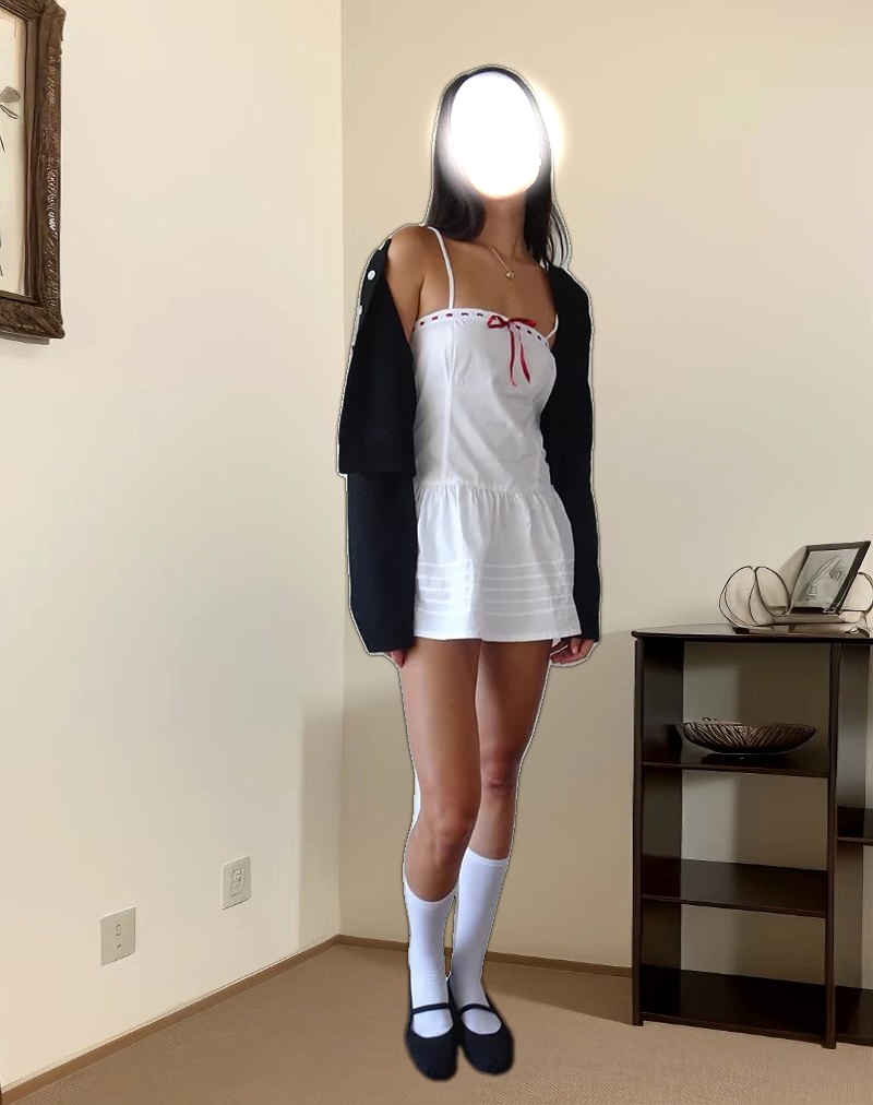 Dhilla Mini Dress in White Poplin