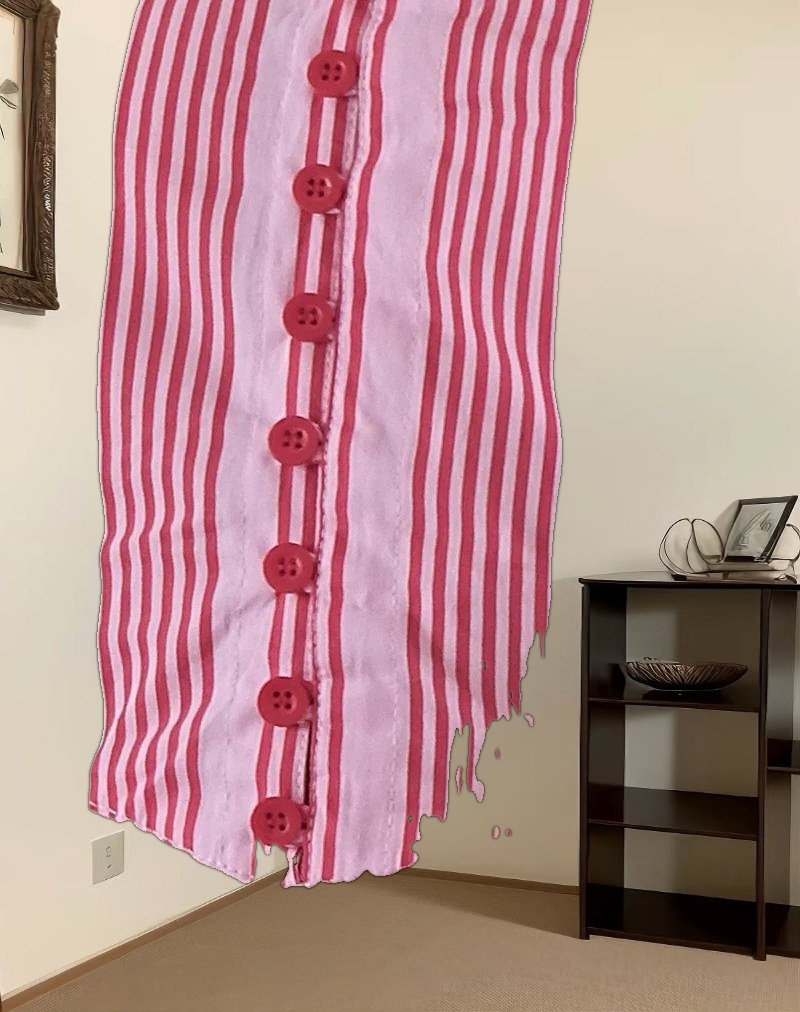 Kesyani Mini Dress in Vertical Pink Stripe