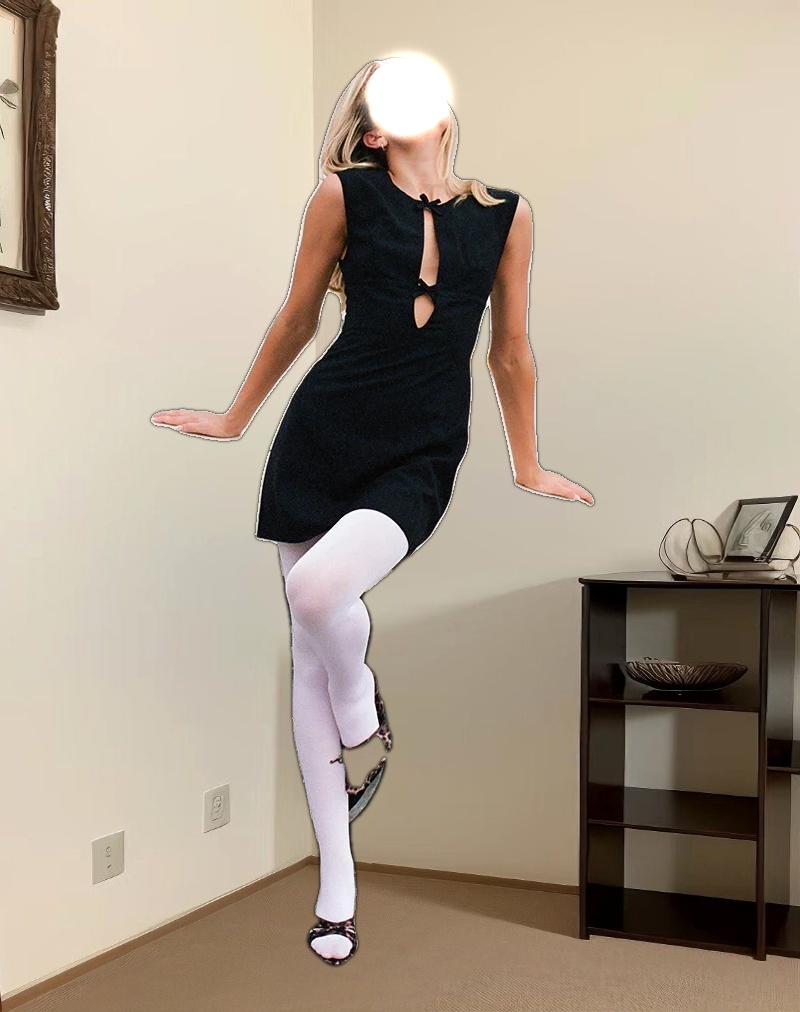 Vadanni Bow Front Mini Dress in Black