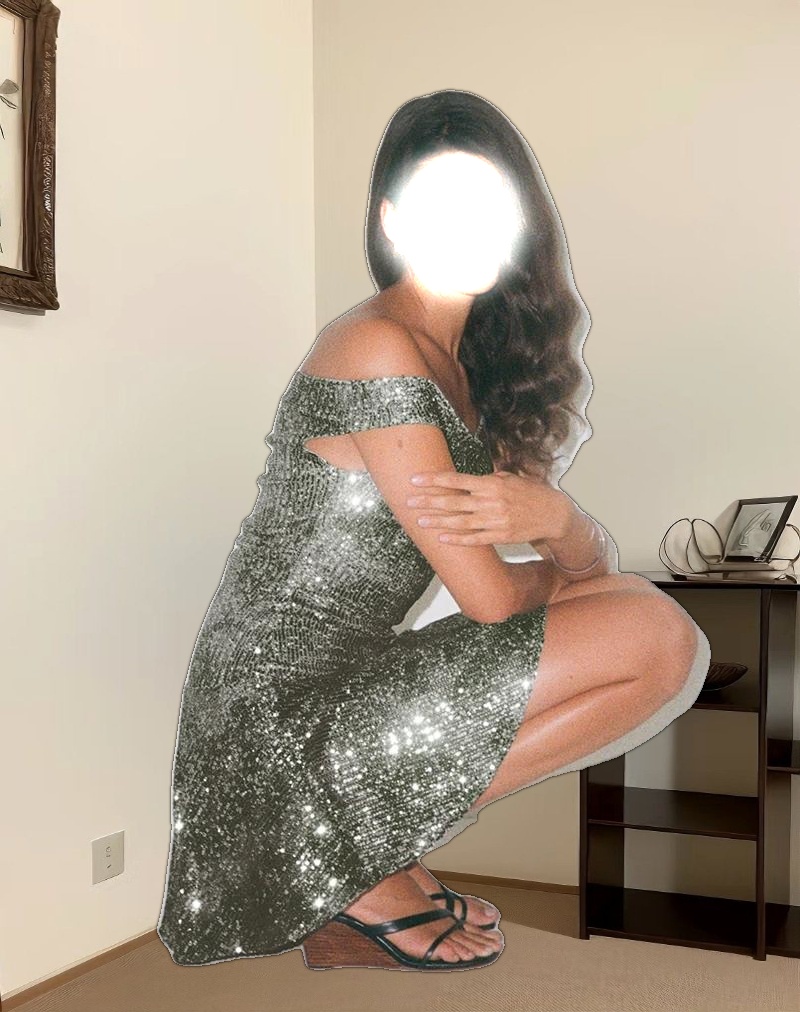 Meden Mini Dress in Sequin Green Grey