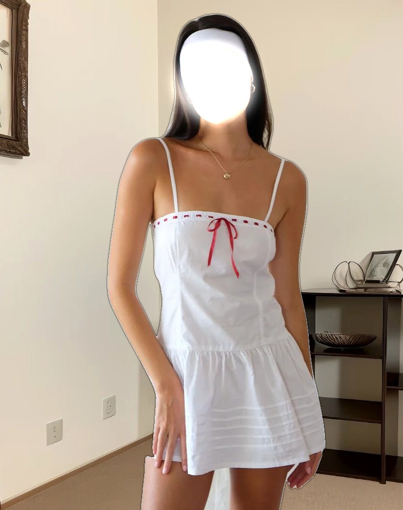 Dhilla Mini Dress in White Poplin