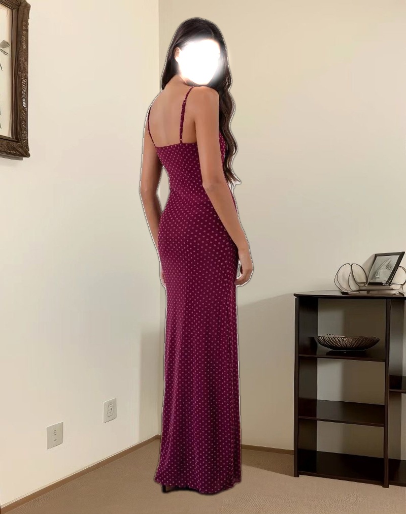 Darsih Maxi Dress in Basic Polka Flock Berry