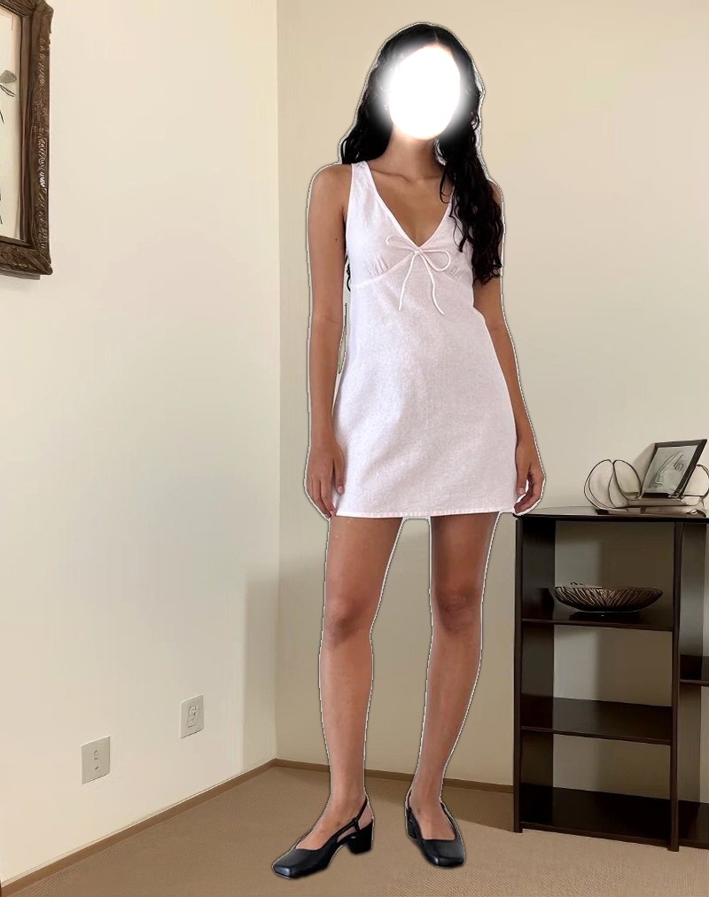 Asatari Tie Front Dress in Light Pink