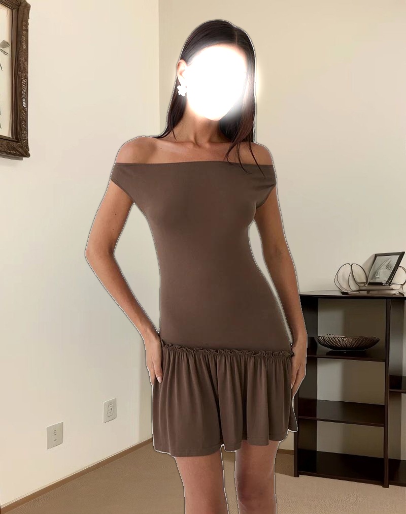 Ciro Mini Dress in Chocolate