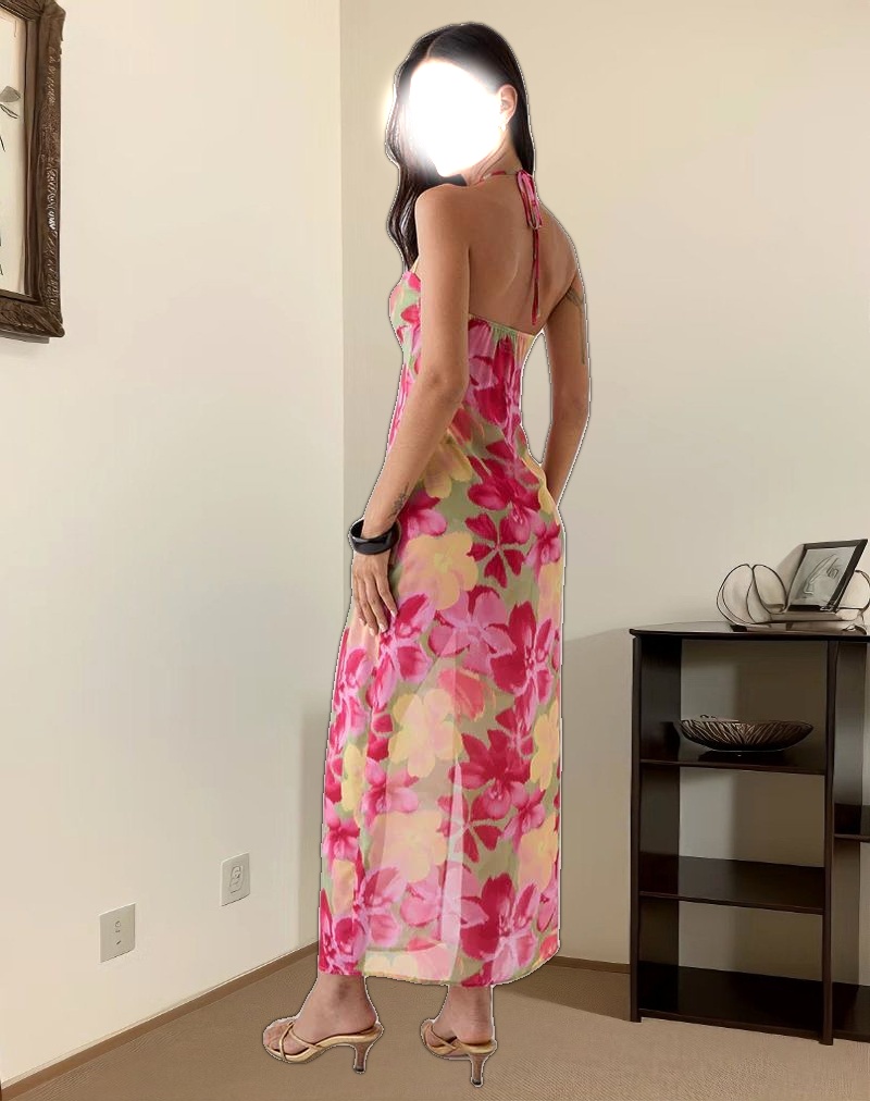 Fasha Maxi Dress in Bold Multi Colour Floral